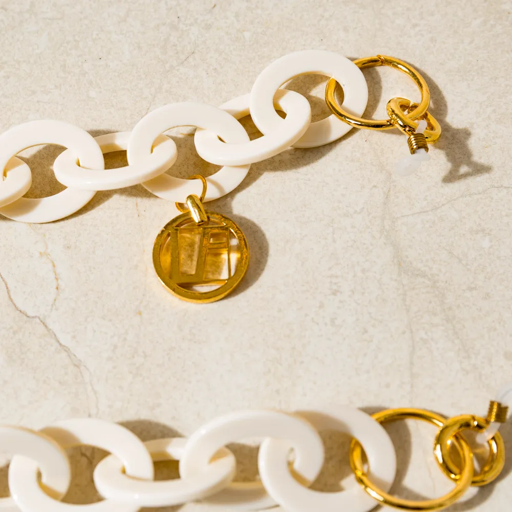 Cream Oval Link Acetate Chain sold by Linda Farrow product image thumbnail 2