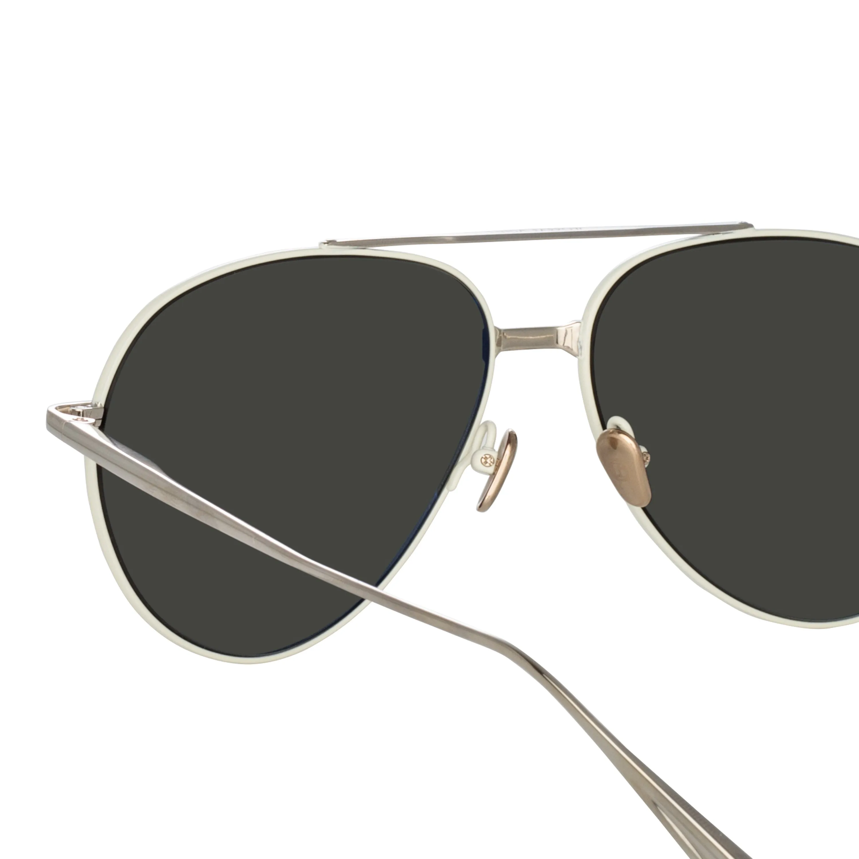 Men's Marcelo Aviator Sunglasses in White sold by Linda Farrow product image thumbnail 5