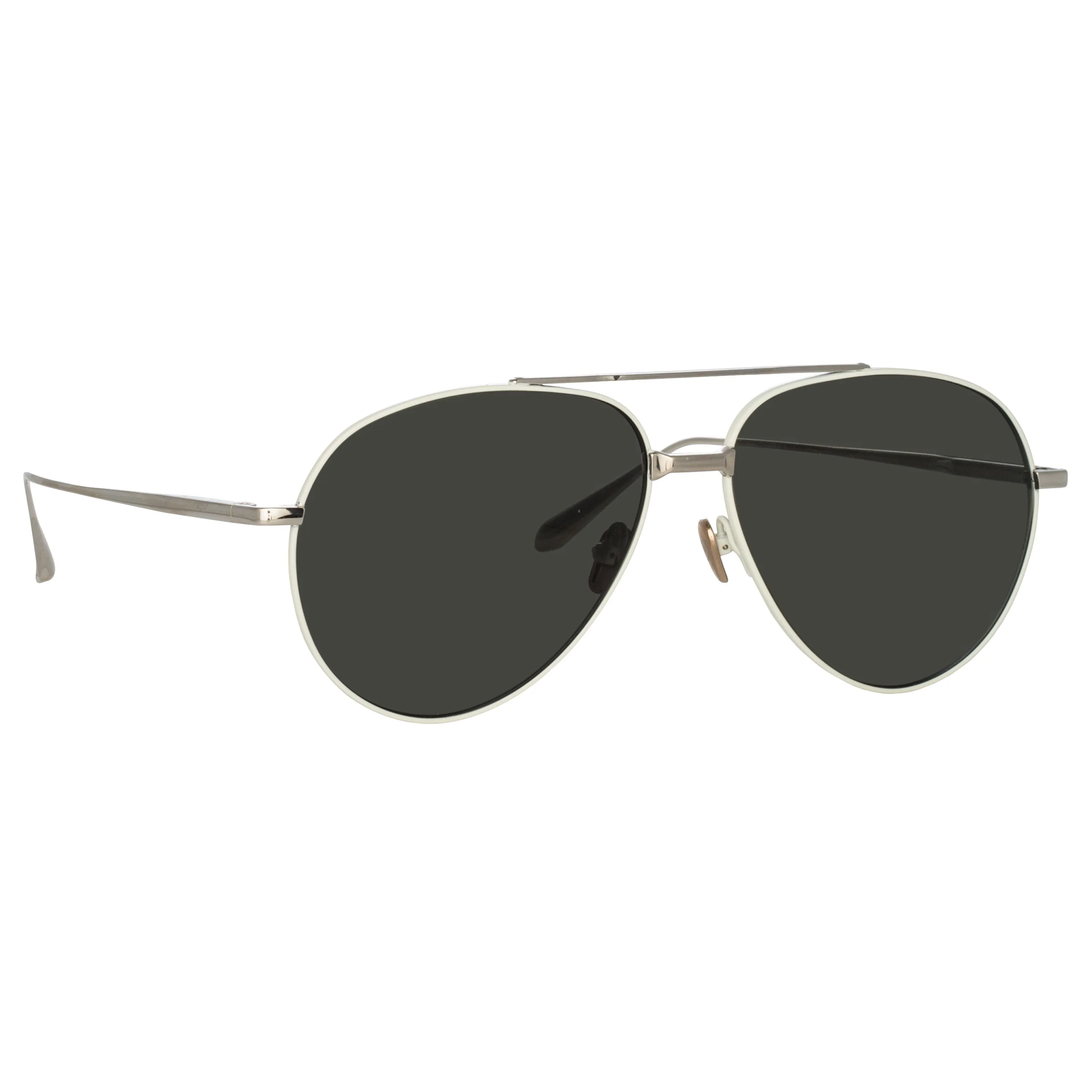 Men's Marcelo Aviator Sunglasses in White sold by Linda Farrow product image thumbnail 3