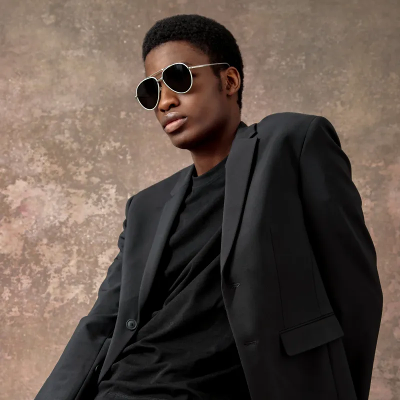 Men's Marcelo Aviator Sunglasses in White sold by Linda Farrow