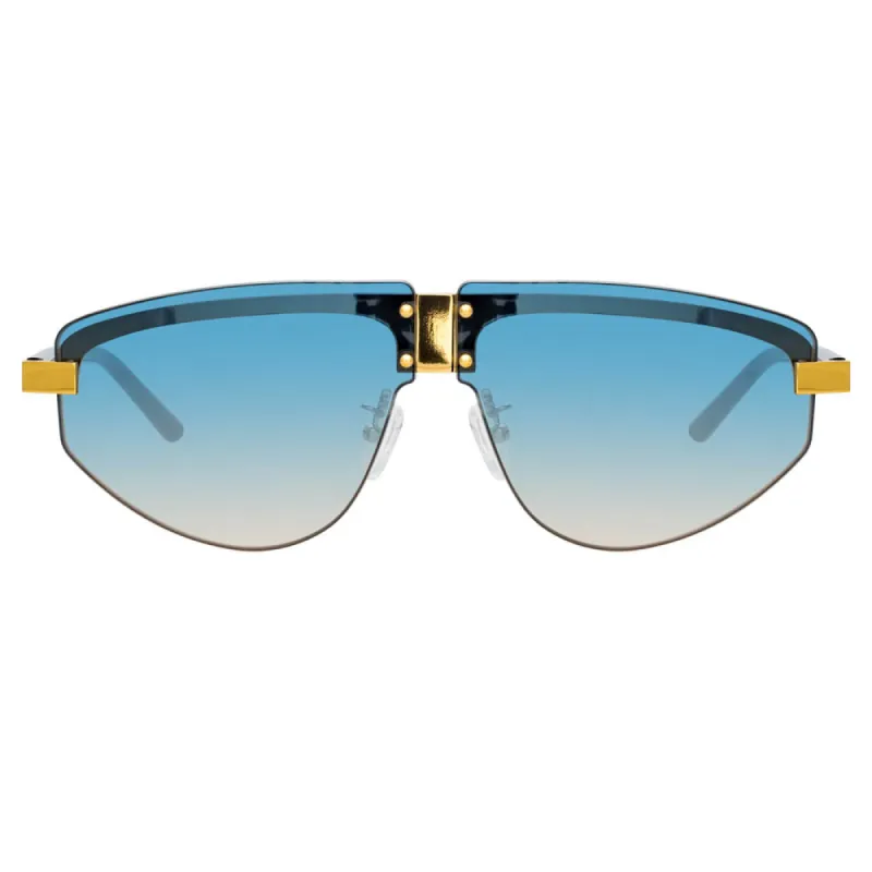 Matthew Williamson Hyacinth Aviator Sunglasses in Yellow Gold Tone sold by Linda Farrow