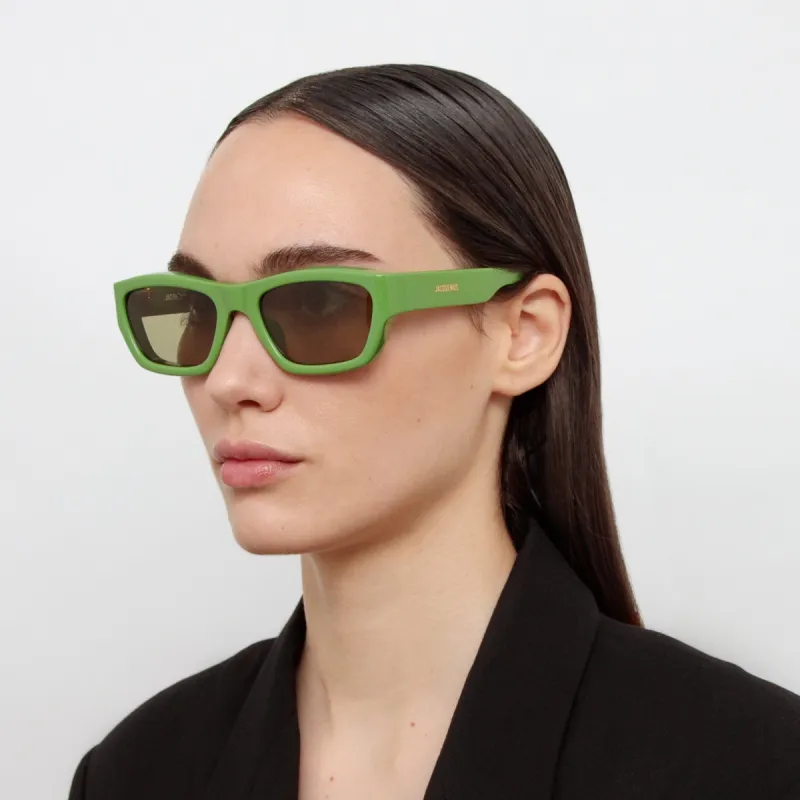Meridiano D-Frame Sunglasses in Jade Green by Jacquemus sold by Linda Farrow