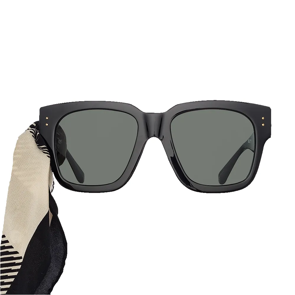 Amber D-Frame Sunglasses in Black sold by Linda Farrow product image thumbnail 2