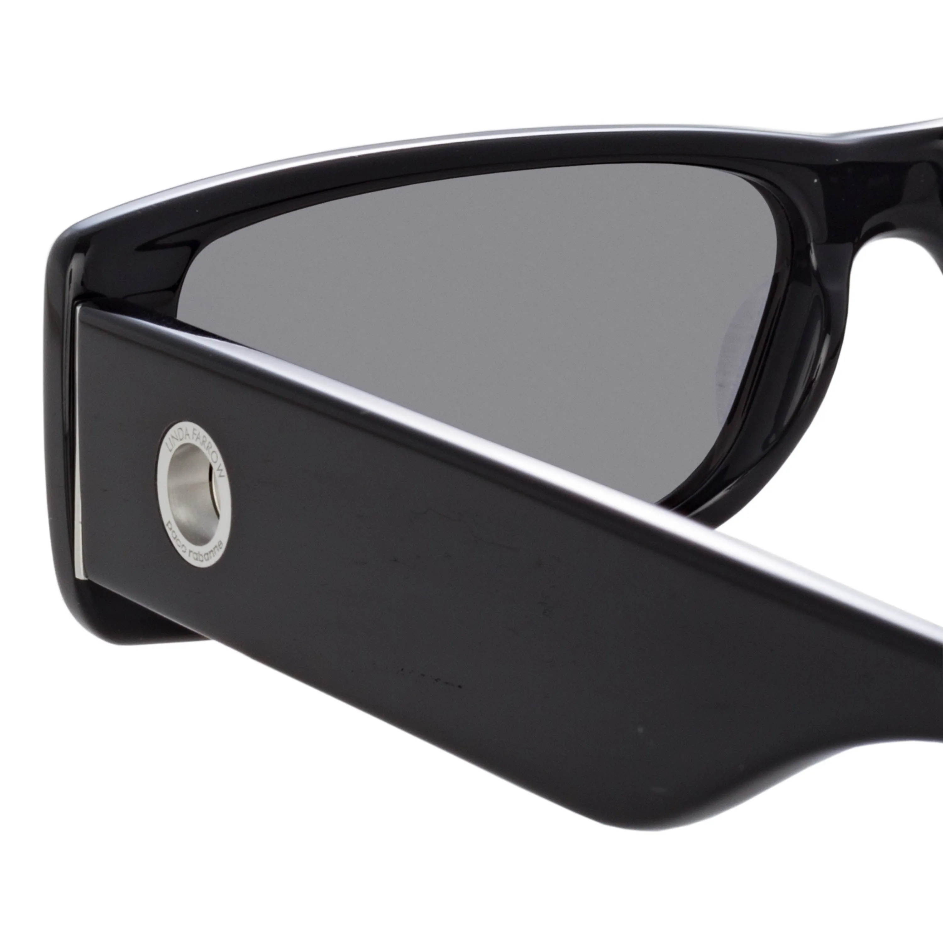 Dania Rectangular Sunglasses in Black sold by Linda Farrow product image thumbnail 3