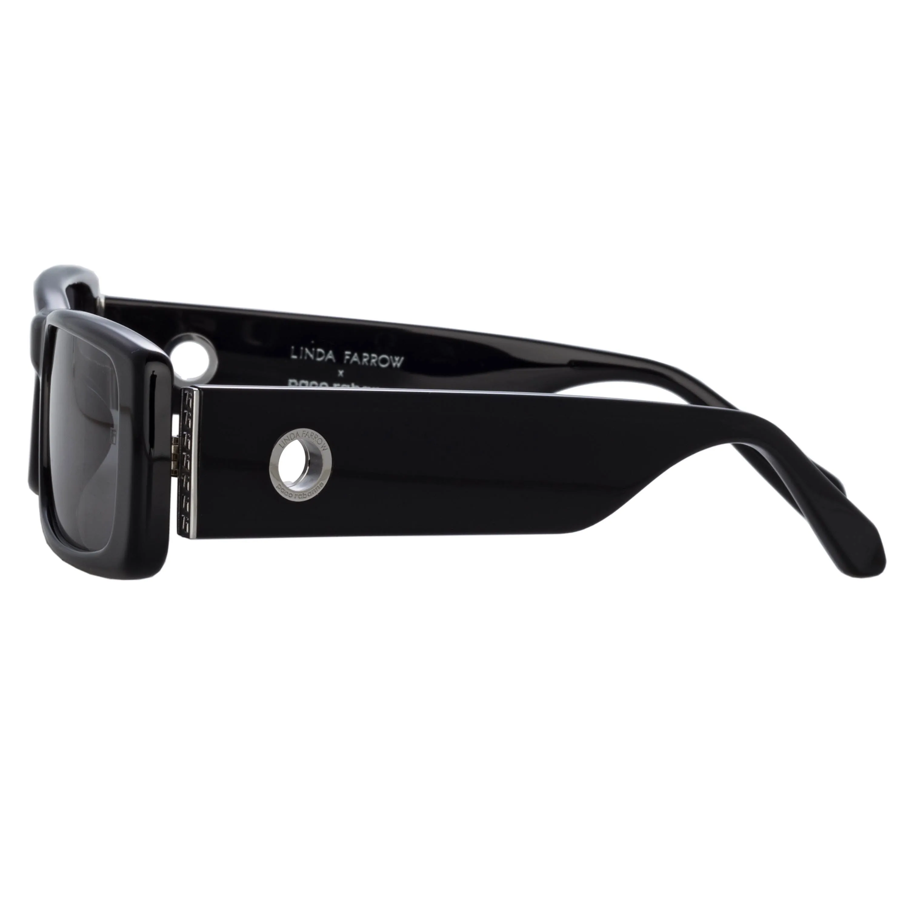 Dania Rectangular Sunglasses in Black sold by Linda Farrow product image thumbnail 4