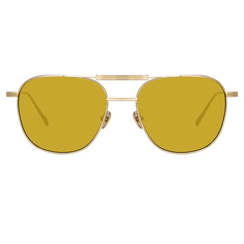 Wilder Aviator Sunglasses in Light Gold sold by Linda Farrow