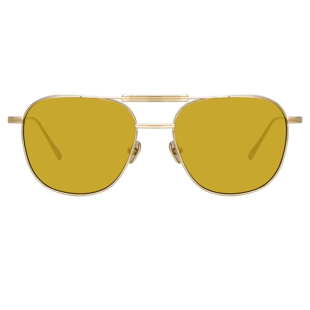 Wilder Aviator Sunglasses in Light Gold sold by Linda Farrow
