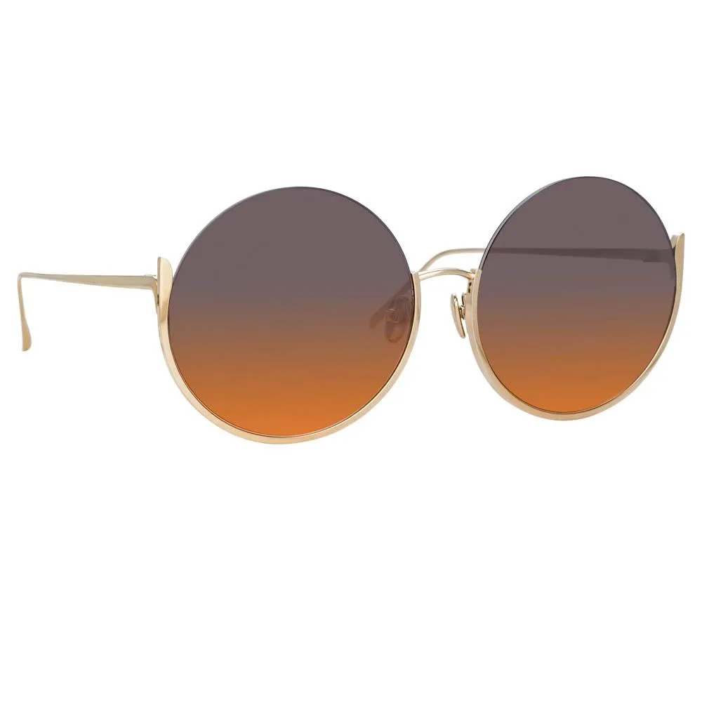 Olivia Round Sunglasses in Light Gold sold by Linda Farrow product image thumbnail 3