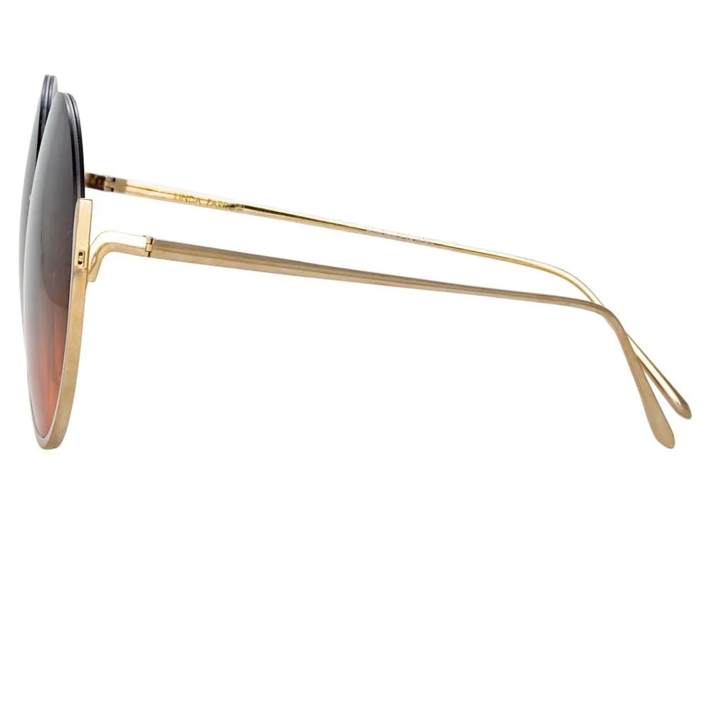Olivia Round Sunglasses in Light Gold sold by Linda Farrow product image thumbnail 4