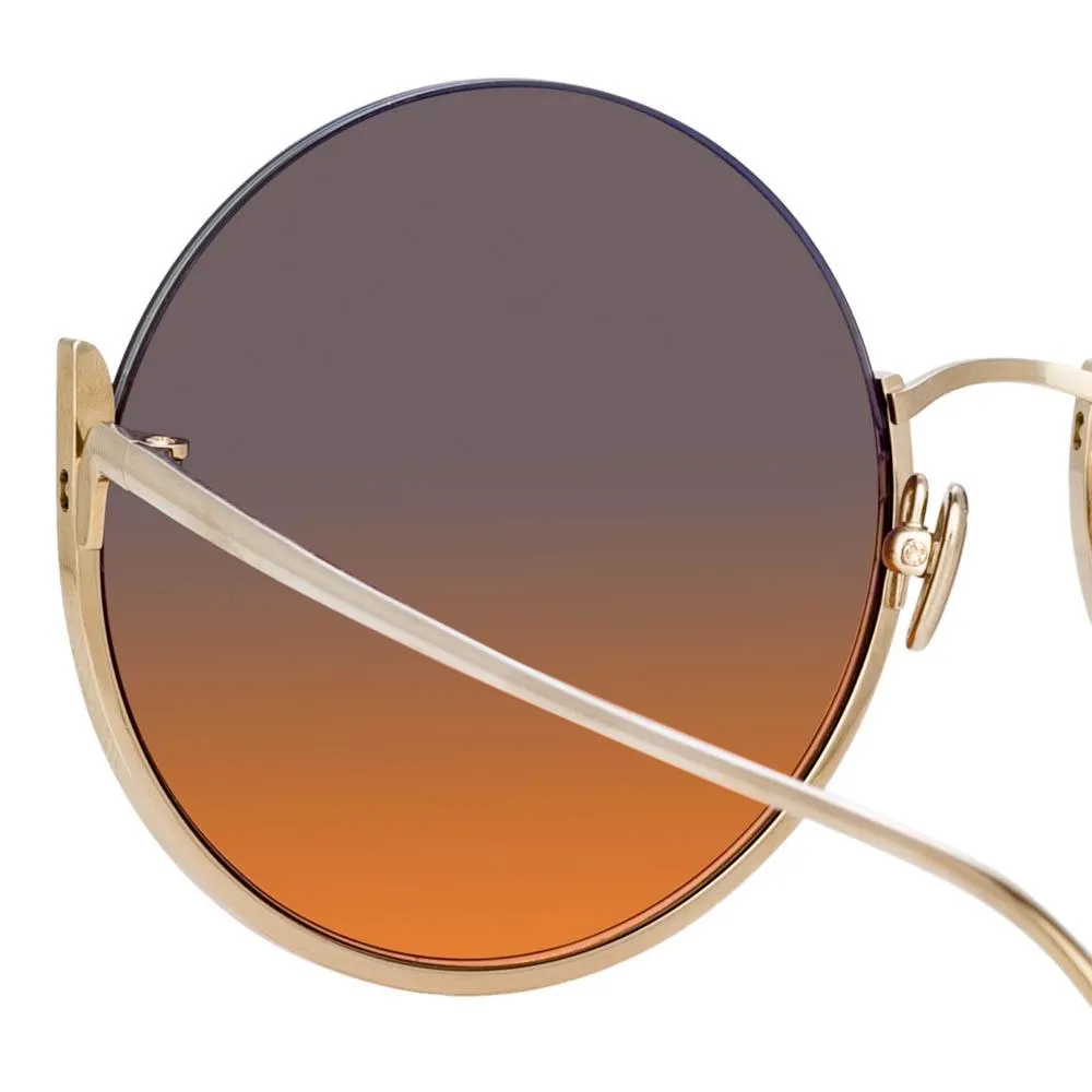 Olivia Round Sunglasses in Light Gold sold by Linda Farrow product image thumbnail 5