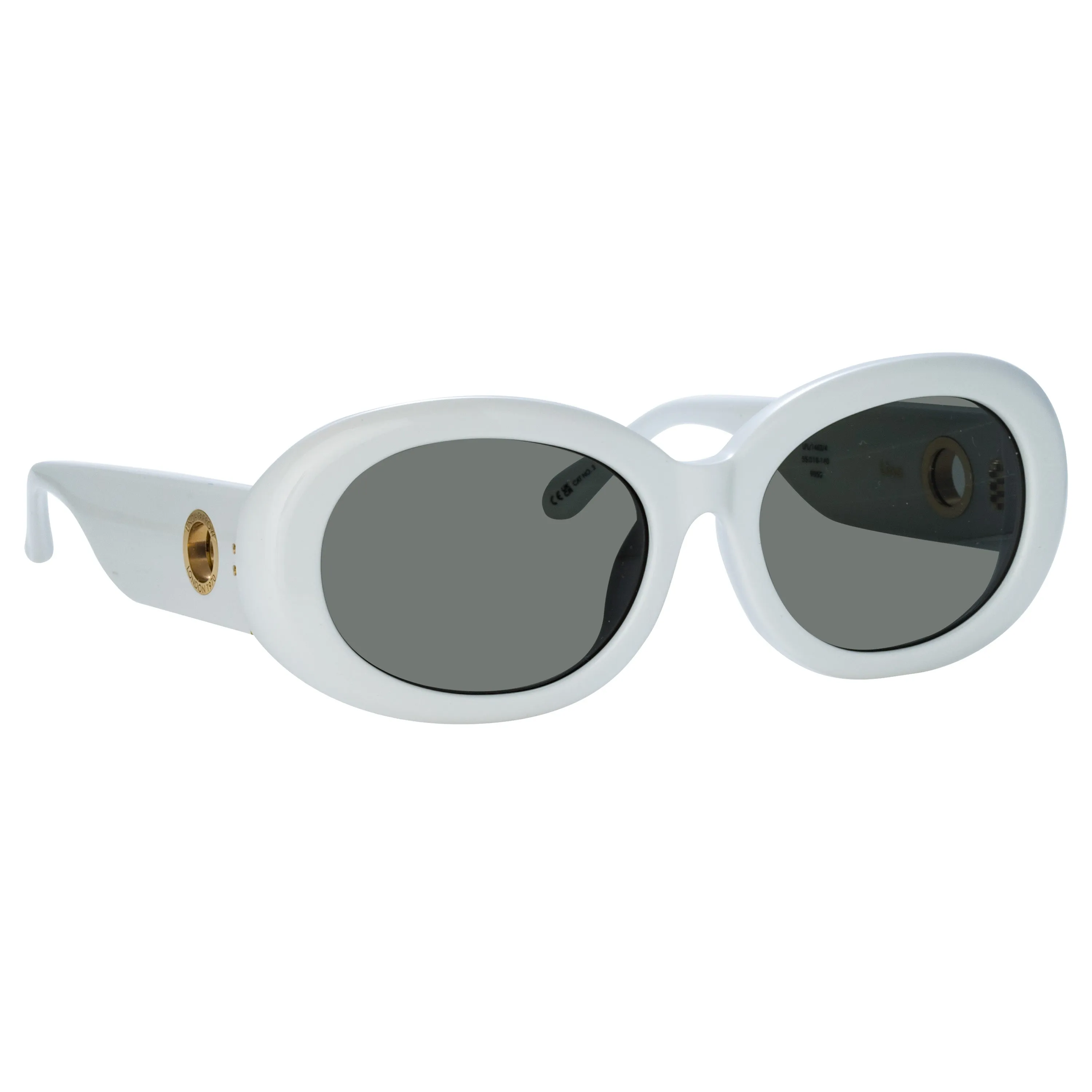 Lina Oval Sunglasses in White sold by Linda Farrow product image thumbnail 3