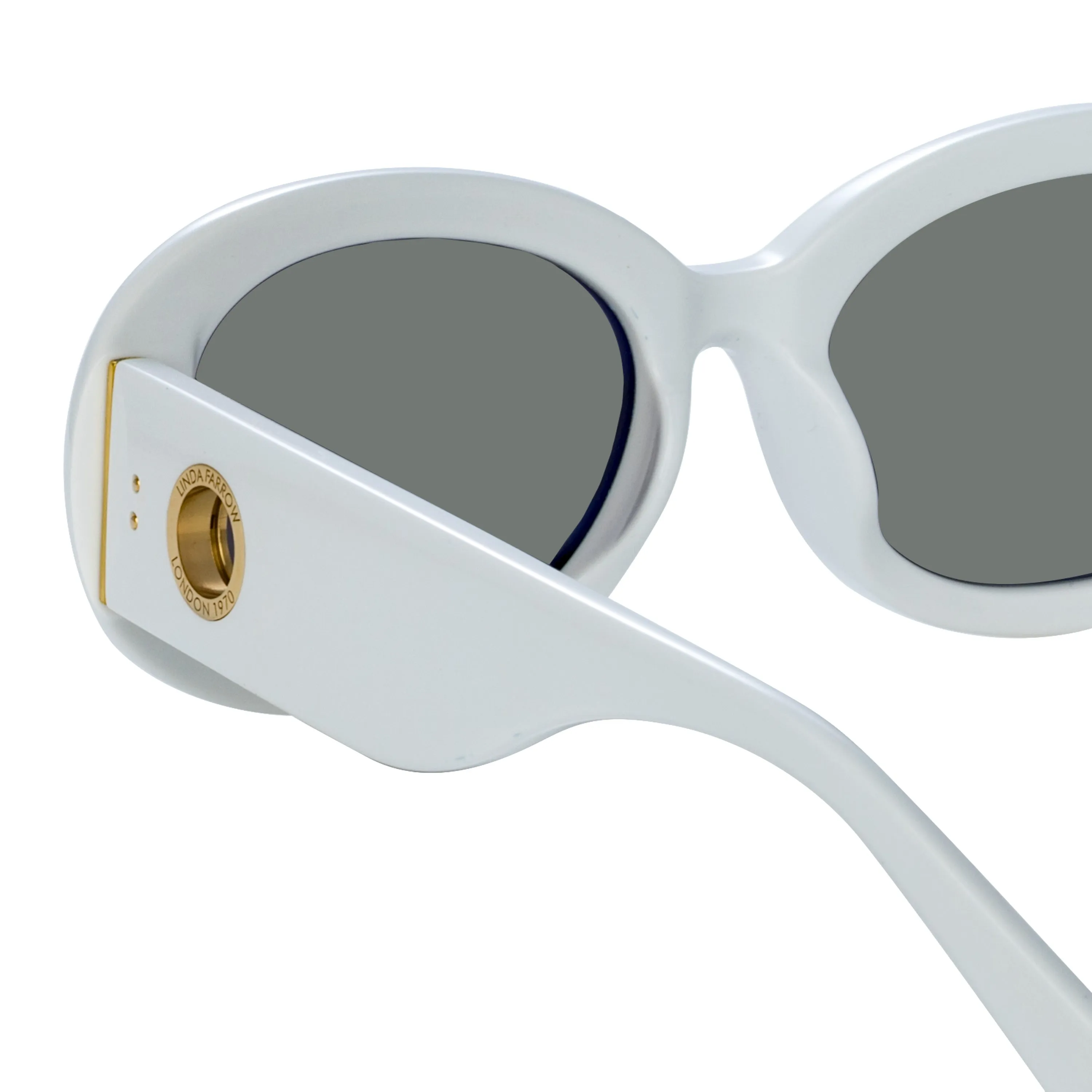 Lina Oval Sunglasses in White sold by Linda Farrow product image thumbnail 5