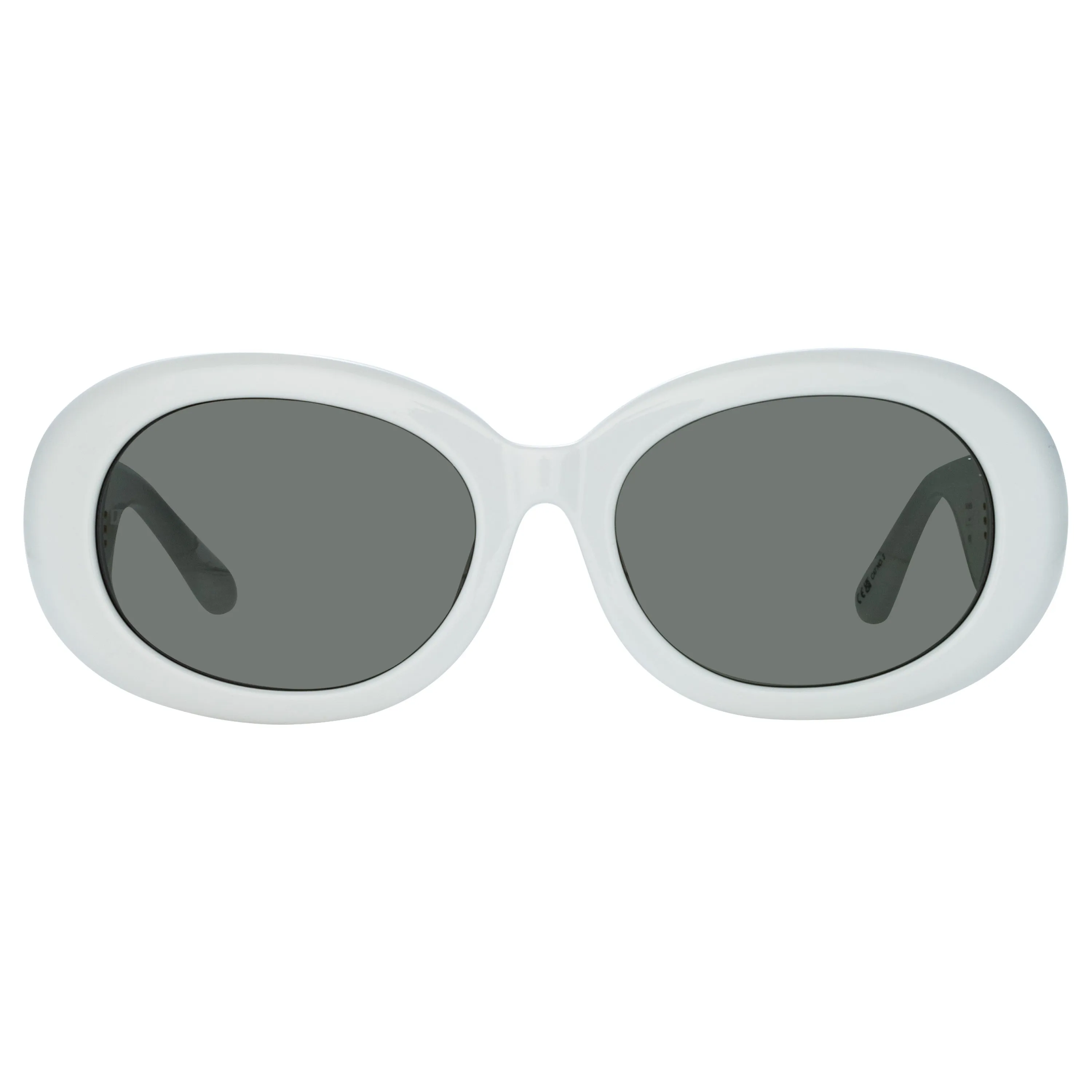 Lina Oval Sunglasses in White sold by Linda Farrow product image thumbnail 2