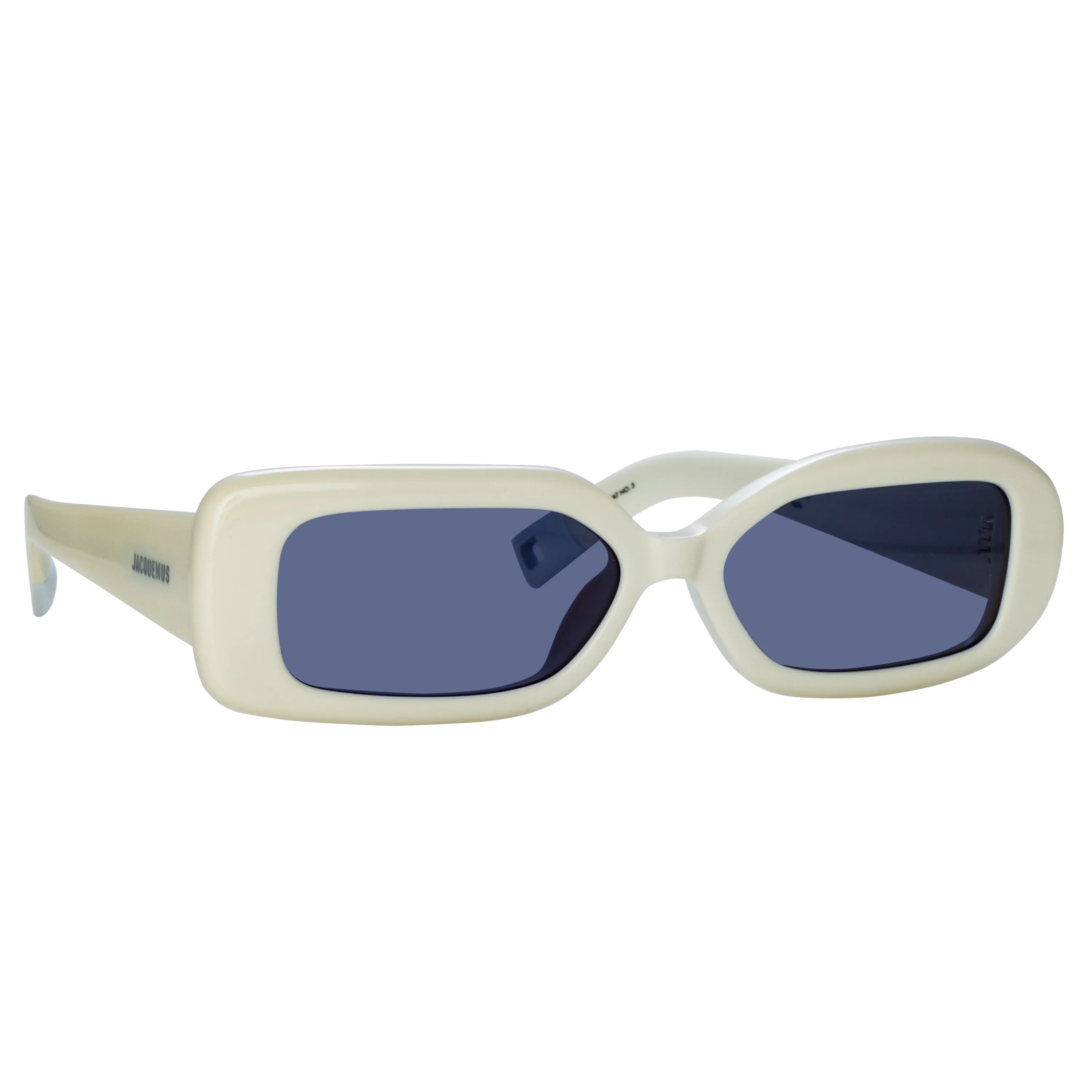 Rond Rectangular Sunglasses in White by Jacquemus sold by Linda Farrow product image thumbnail 3