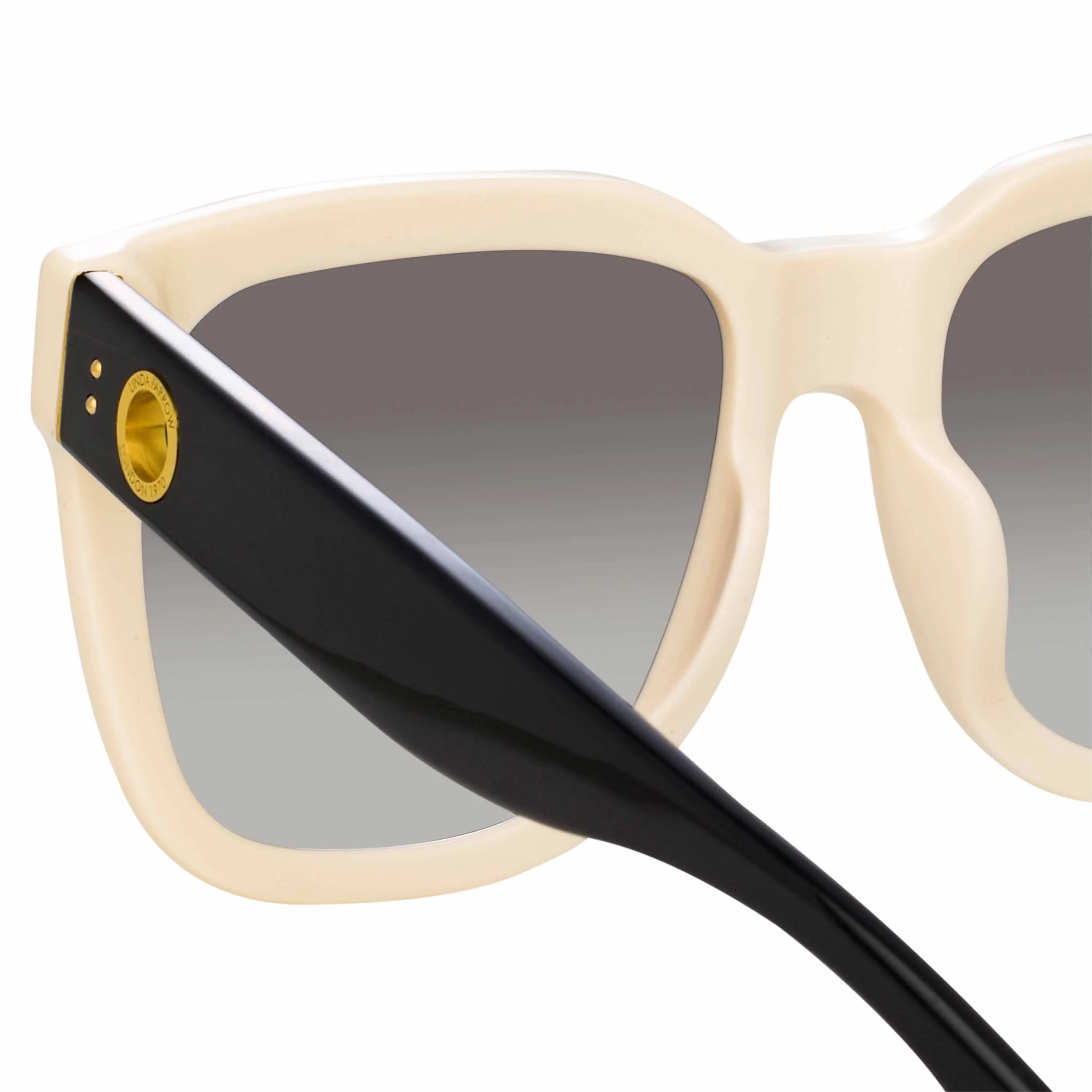 Freya Square Sunglasses in Cream and Black sold by Linda Farrow product image thumbnail 4