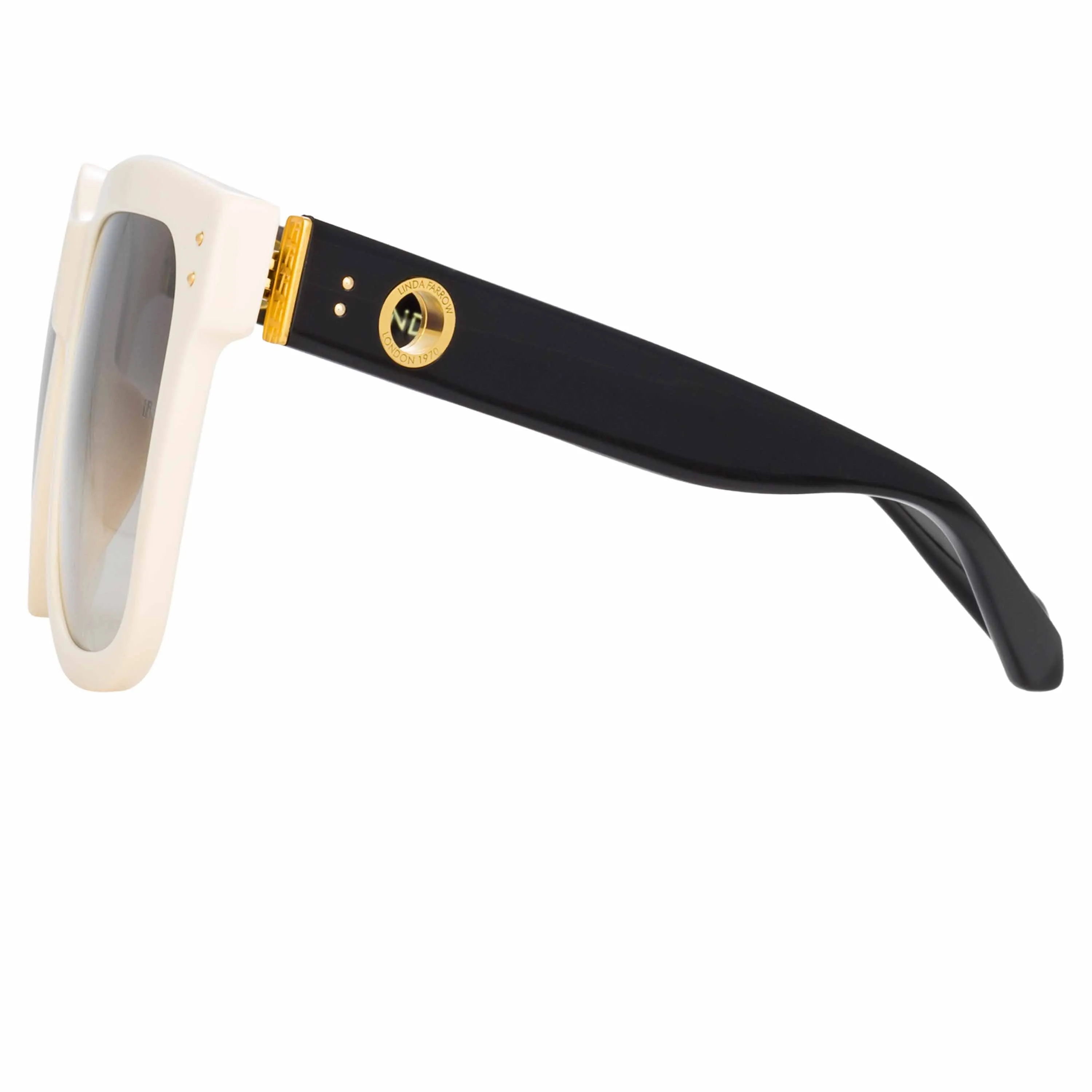 Freya Square Sunglasses in Cream and Black sold by Linda Farrow product image thumbnail 3