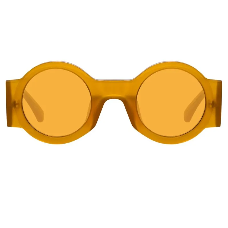 Dries Van Noten 98 Round Sunglasses in Orange sold by Linda Farrow