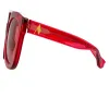 The Attico Zoe Oversized Sunglasses in Red sold by Linda Farrow