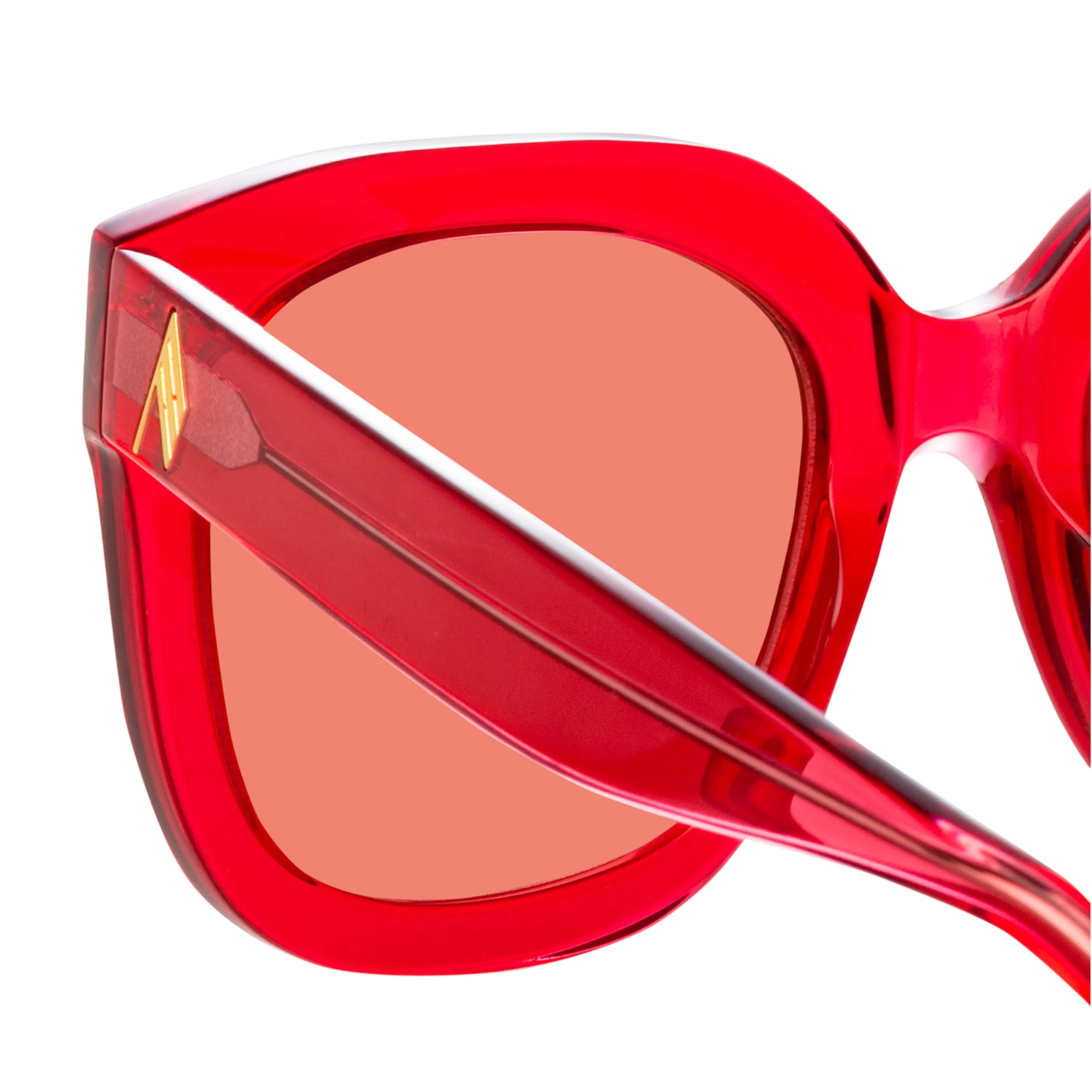 The Attico Zoe Oversized Sunglasses in Red sold by Linda Farrow product image thumbnail 4
