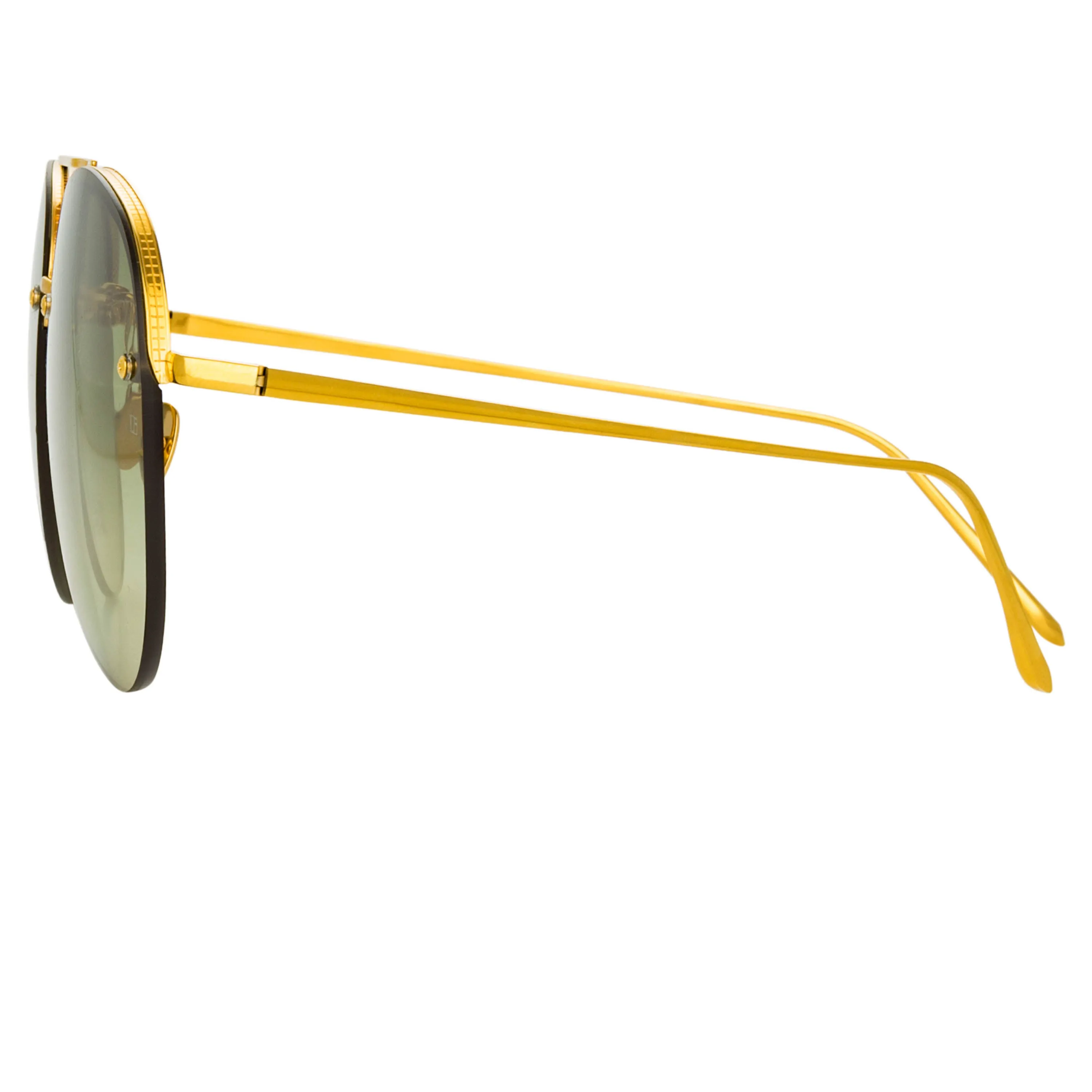 Dee Aviator Sunglasses in Yellow Gold and Green sold by Linda Farrow product image thumbnail 4