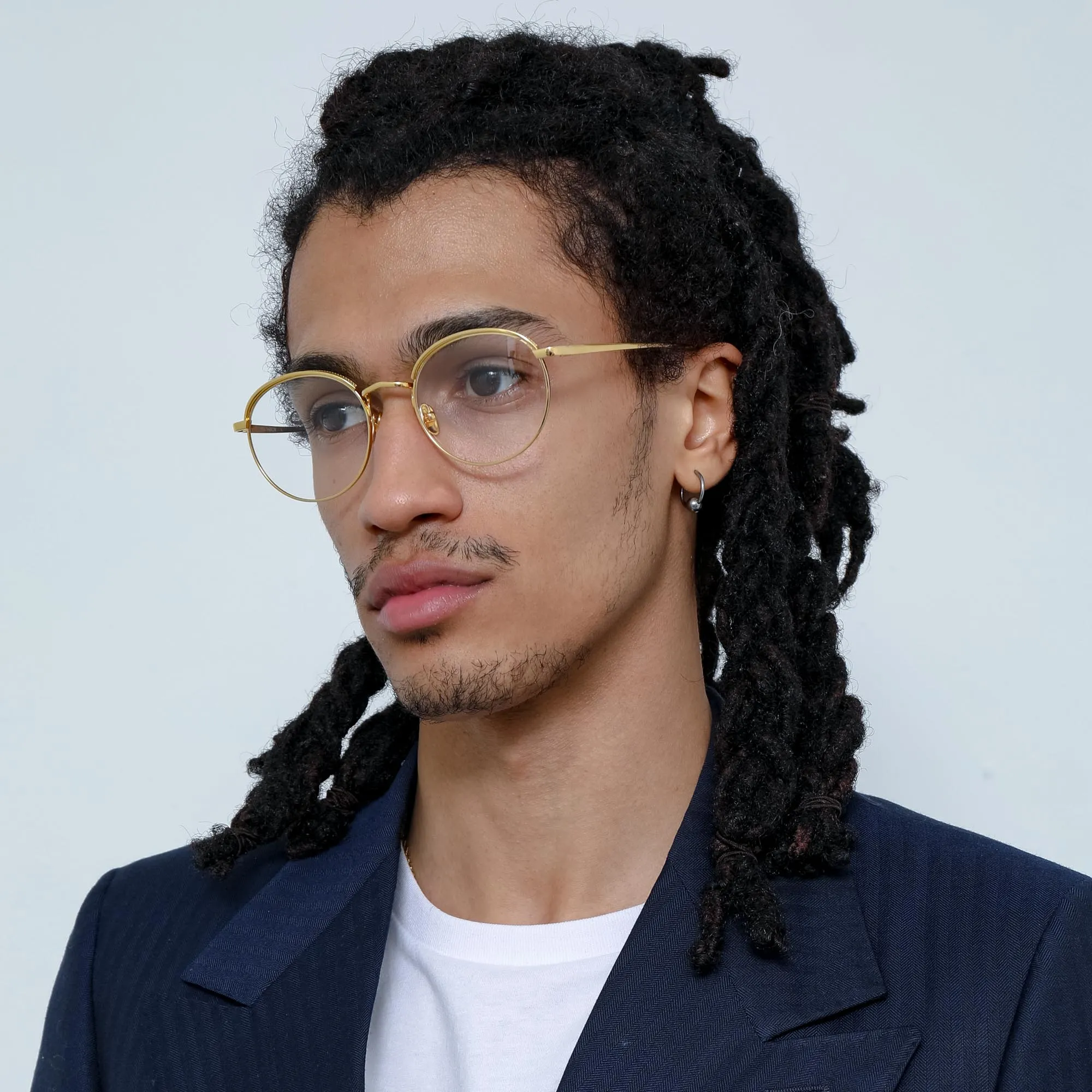 Marlon | Oval Men's Optical Frame in Yellow Gold (C5) sold by Linda Farrow product image thumbnail 5