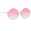 Olivia Round Sunglasses in Light Gold sold by Linda Farrow