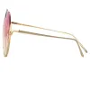 Olivia Round Sunglasses in Light Gold sold by Linda Farrow