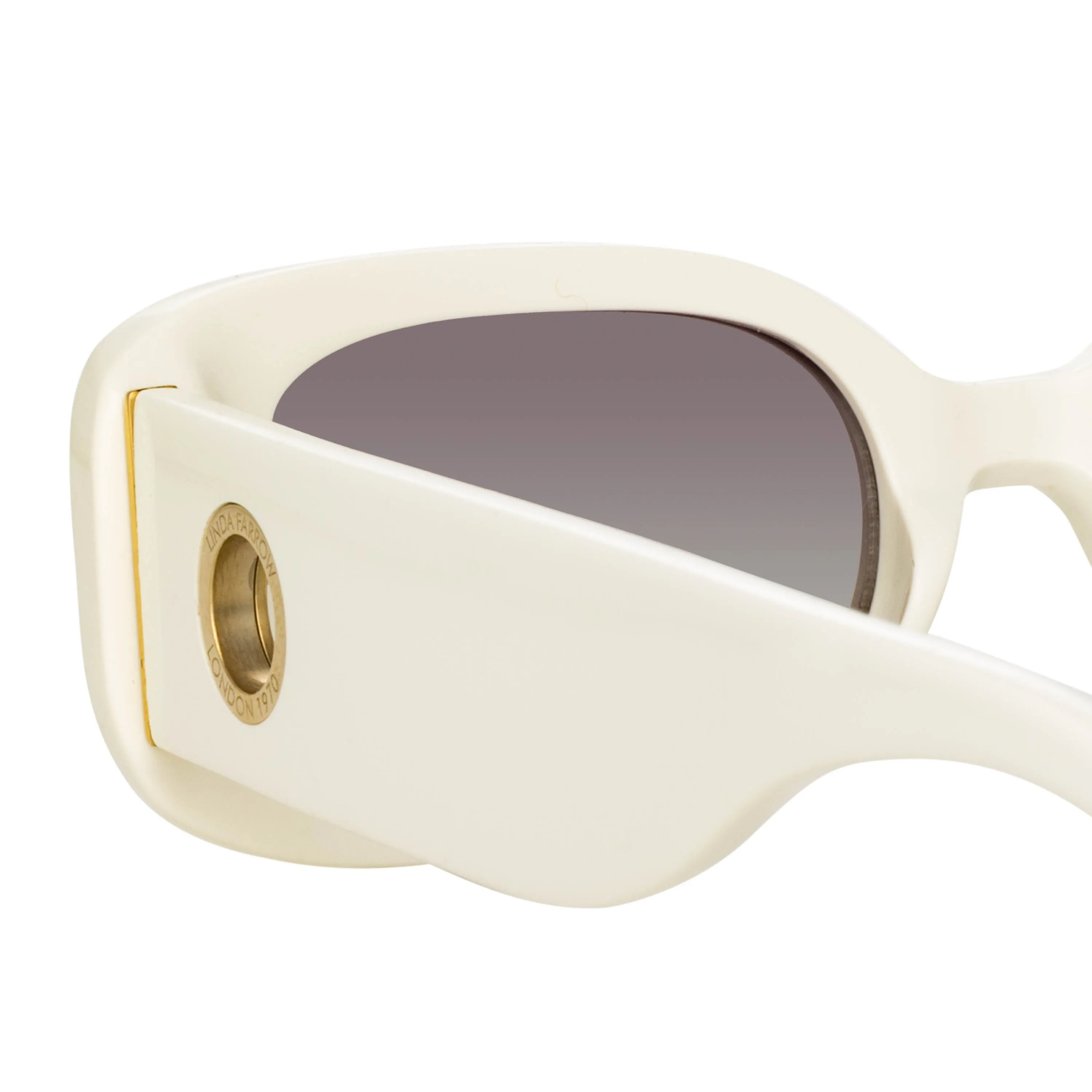 Lola Rectangular Sunglasses in White sold by Linda Farrow product image thumbnail 5