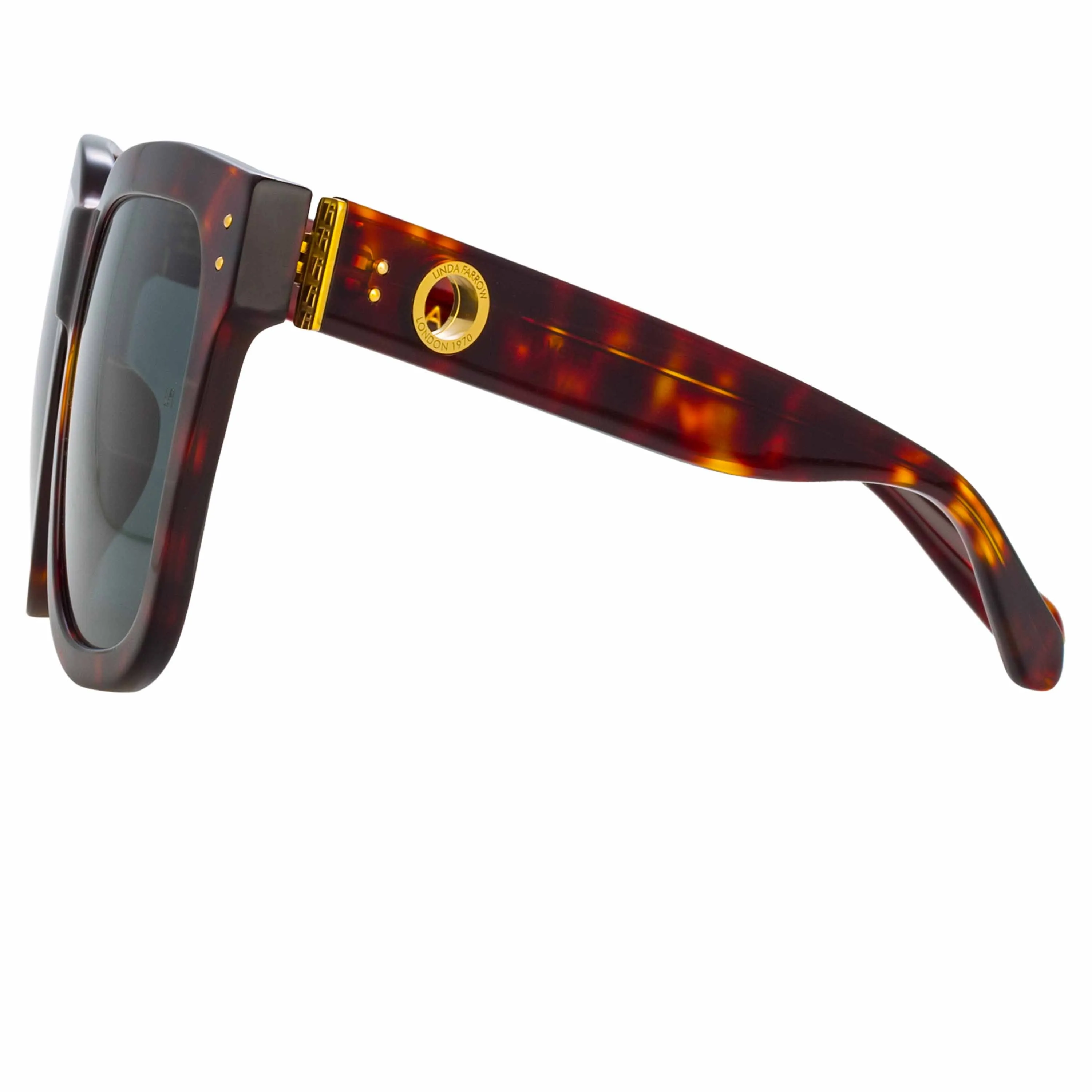 Freya Square Sunglasses in Tortoiseshell sold by Linda Farrow product image thumbnail 4