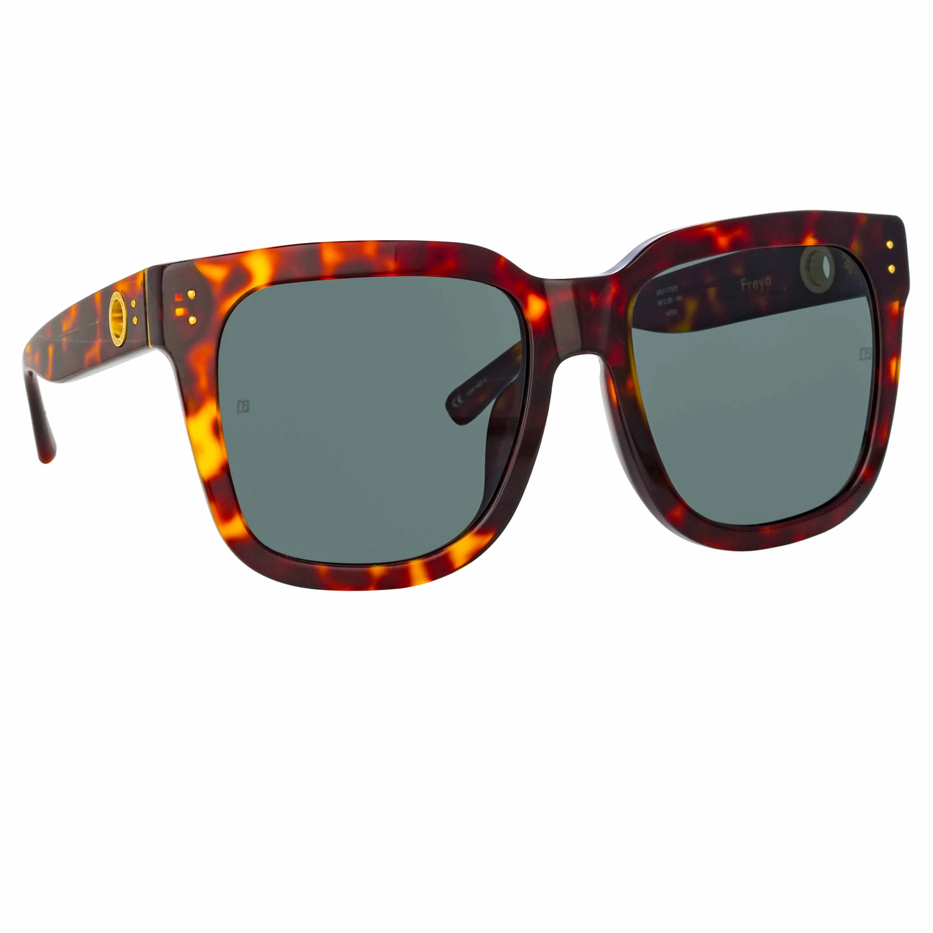 Freya Square Sunglasses in Tortoiseshell sold by Linda Farrow