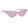 The Attico Dora D-Frame Sunglasses in Pink sold by Linda Farrow