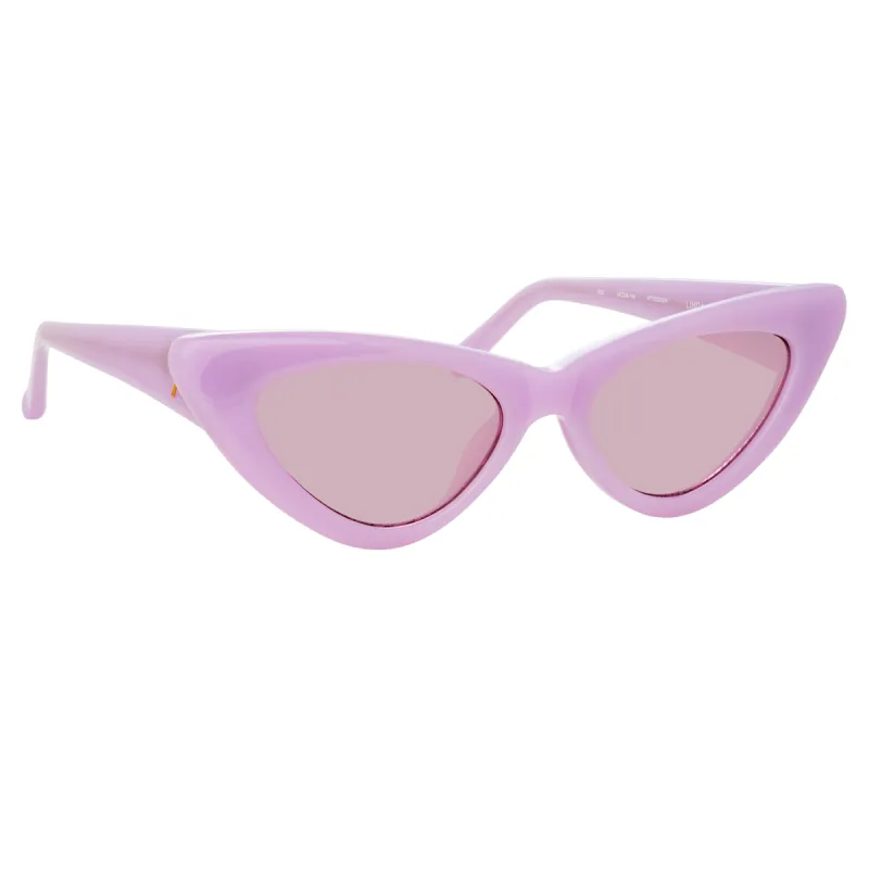 The Attico Dora D-Frame Sunglasses in Pink sold by Linda Farrow
