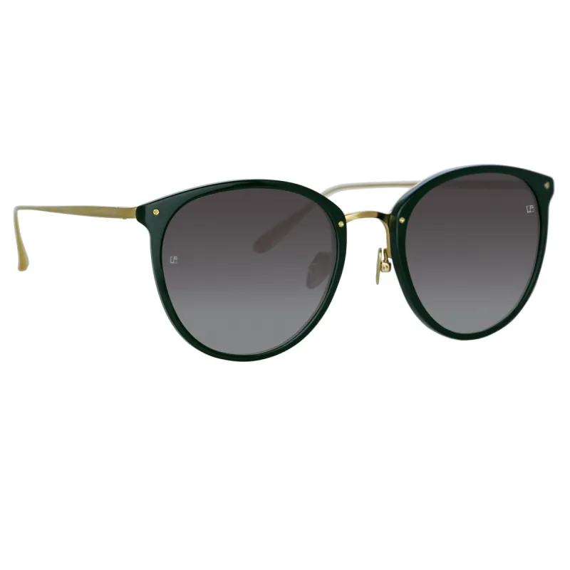 Calthorpe Oval Sunglasses in Green sold by Linda Farrow