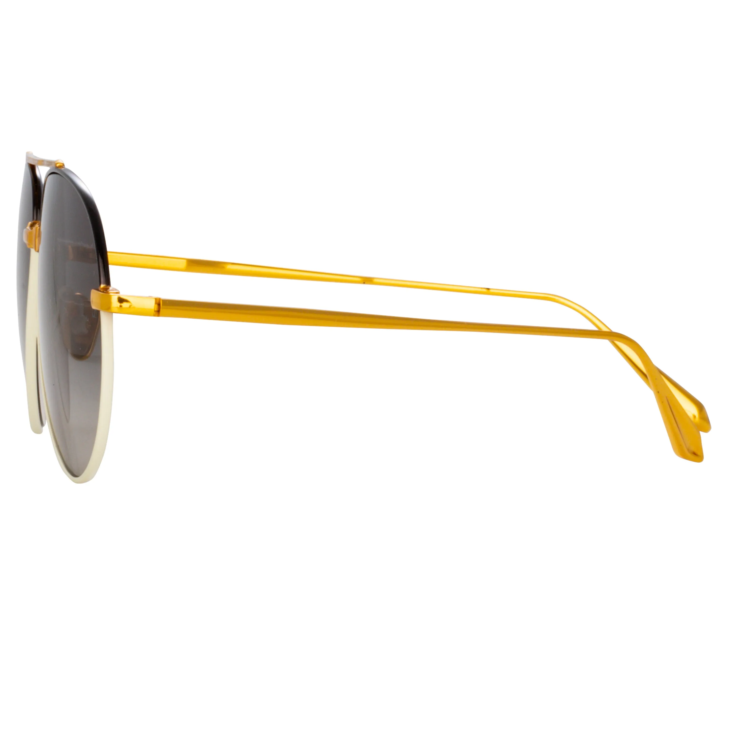 Men's Marcelo Aviator Sunglasses in Black and Cream sold by Linda Farrow product image thumbnail 3