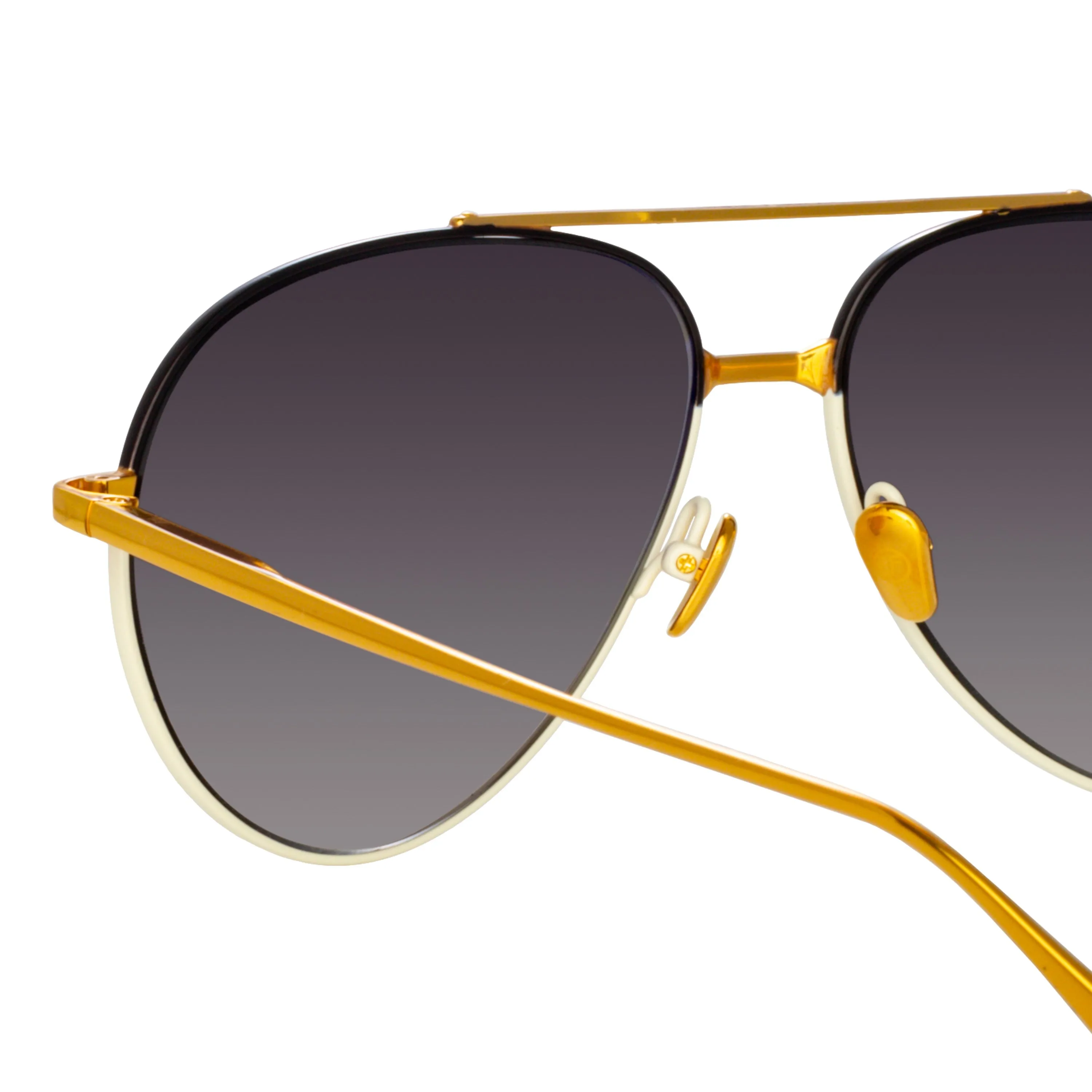 Men's Marcelo Aviator Sunglasses in Black and Cream sold by Linda Farrow product image thumbnail 4