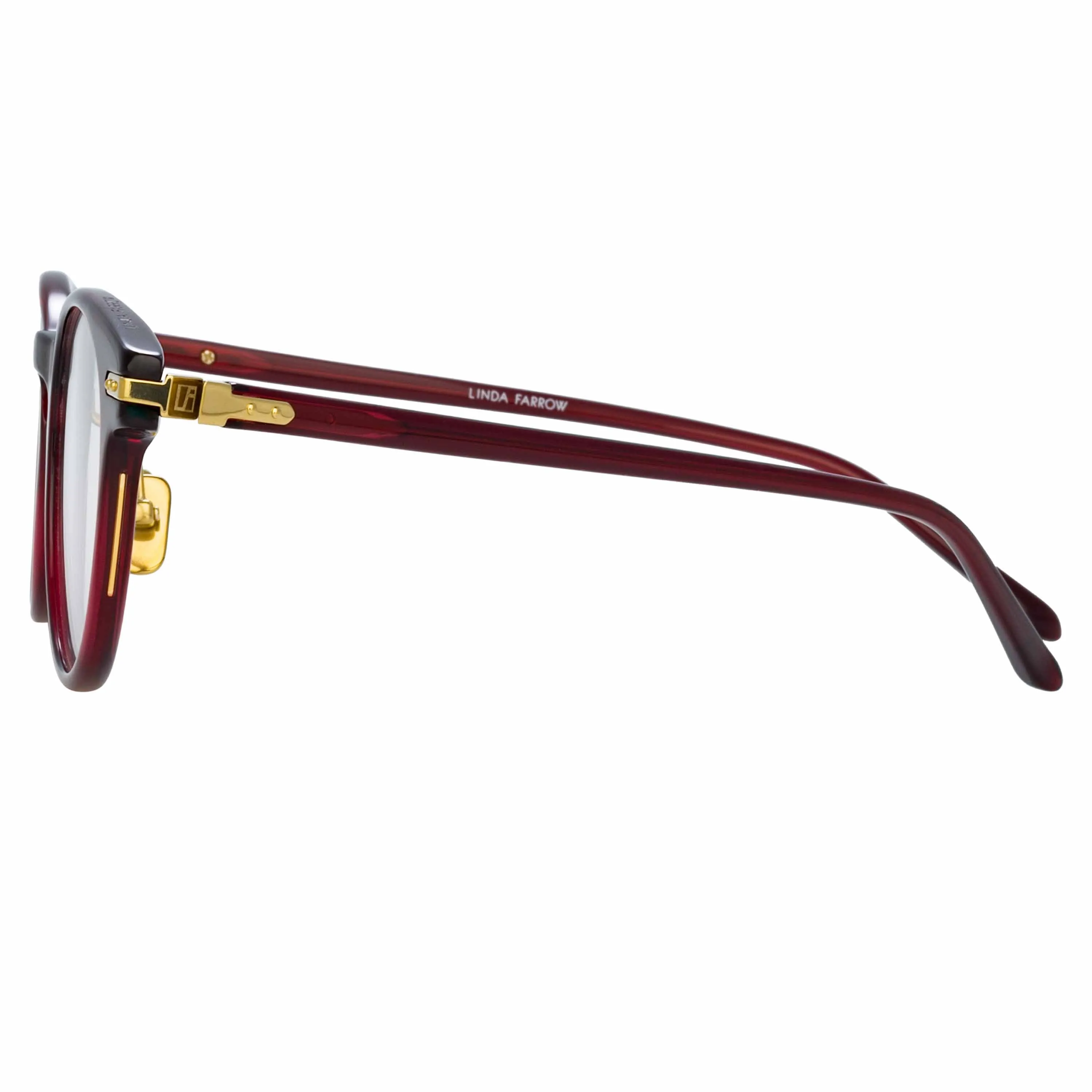 Linda Farrow Linear Bay Optical D-Frame in Burgundy sold by Linda Farrow product image thumbnail 3