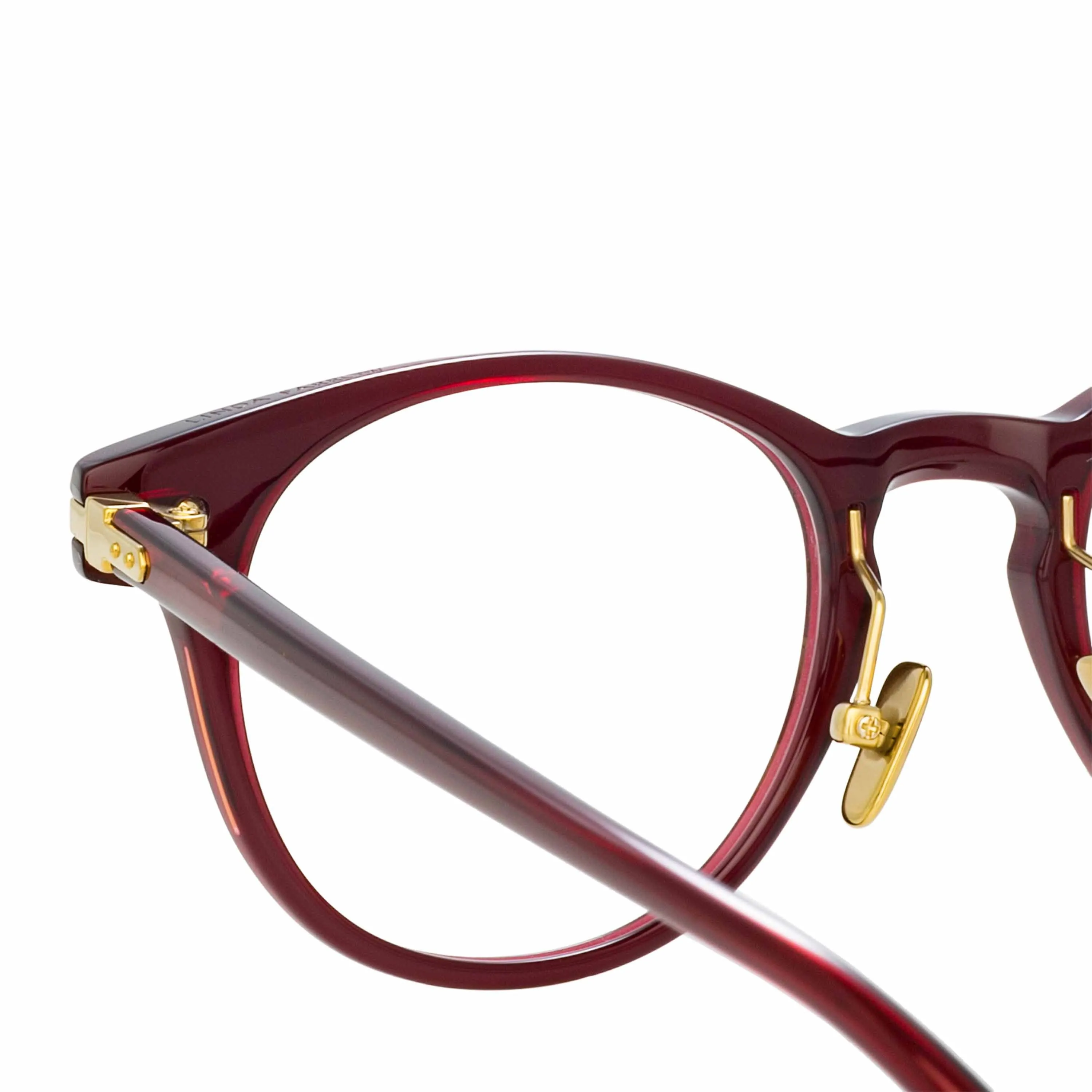 Linda Farrow Linear Bay Optical D-Frame in Burgundy sold by Linda Farrow product image thumbnail 4