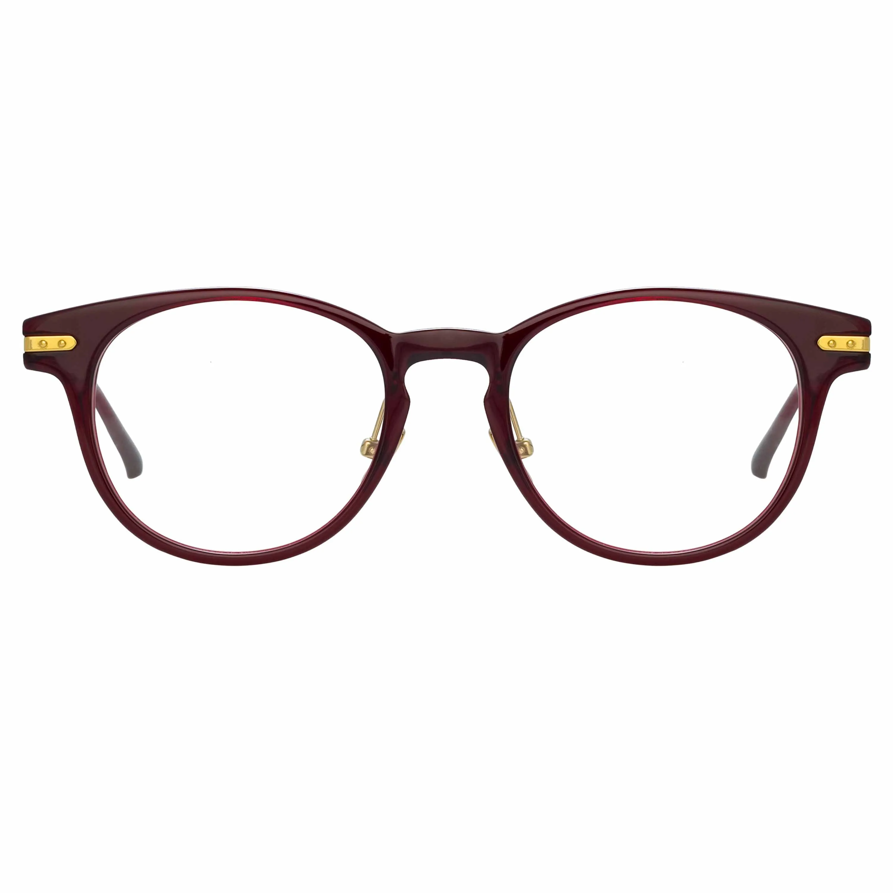 Linda Farrow Linear Bay Optical D-Frame in Burgundy sold by Linda Farrow