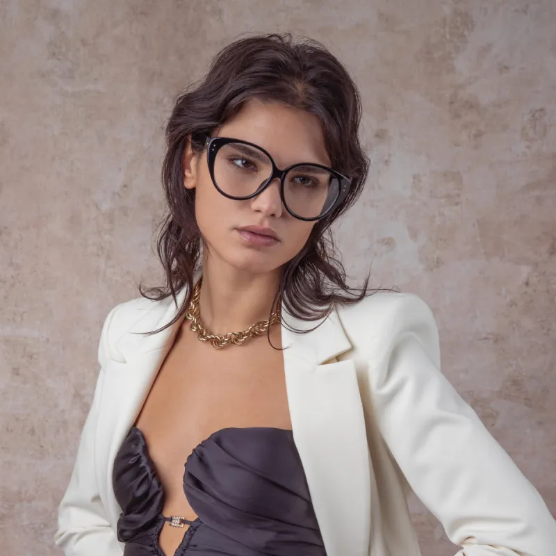 Katia Cat Eye Optical Frame in Black sold by Linda Farrow
