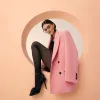 Dinah Cat Eye Optical Frame in Matt Nickel sold by Linda Farrow