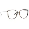 Dinah Cat Eye Optical Frame in Matt Nickel sold by Linda Farrow