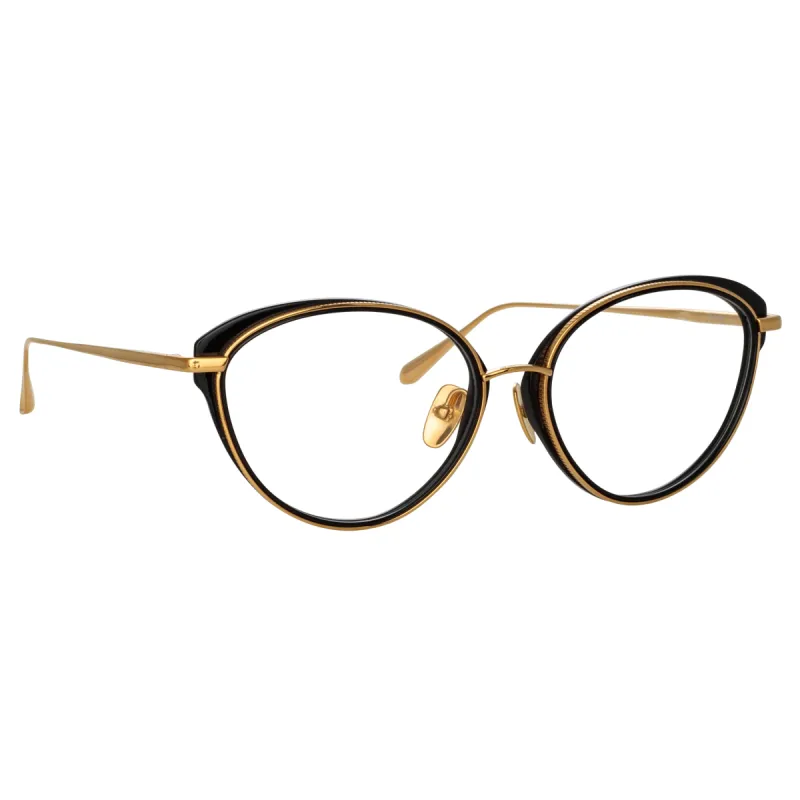 Song Cat Eye Optical Frame in Yellow Gold sold by Linda Farrow