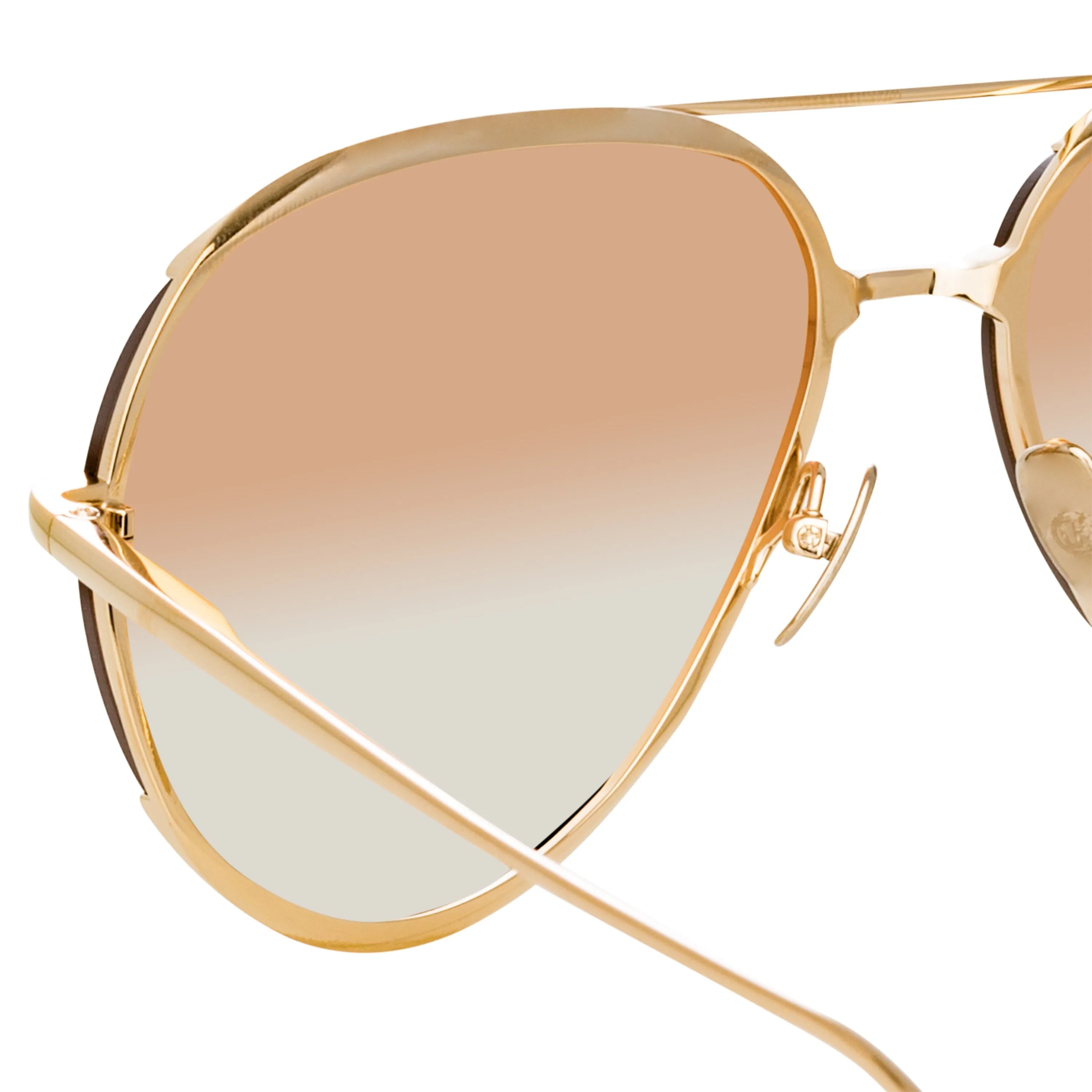 Matisse Aviator Sunglasses in Light Gold sold by Linda Farrow product image thumbnail 5