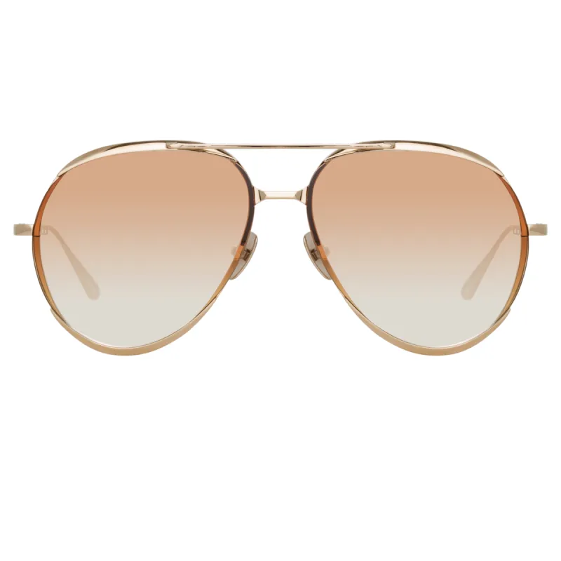 Matisse Aviator Sunglasses in Light Gold sold by Linda Farrow
