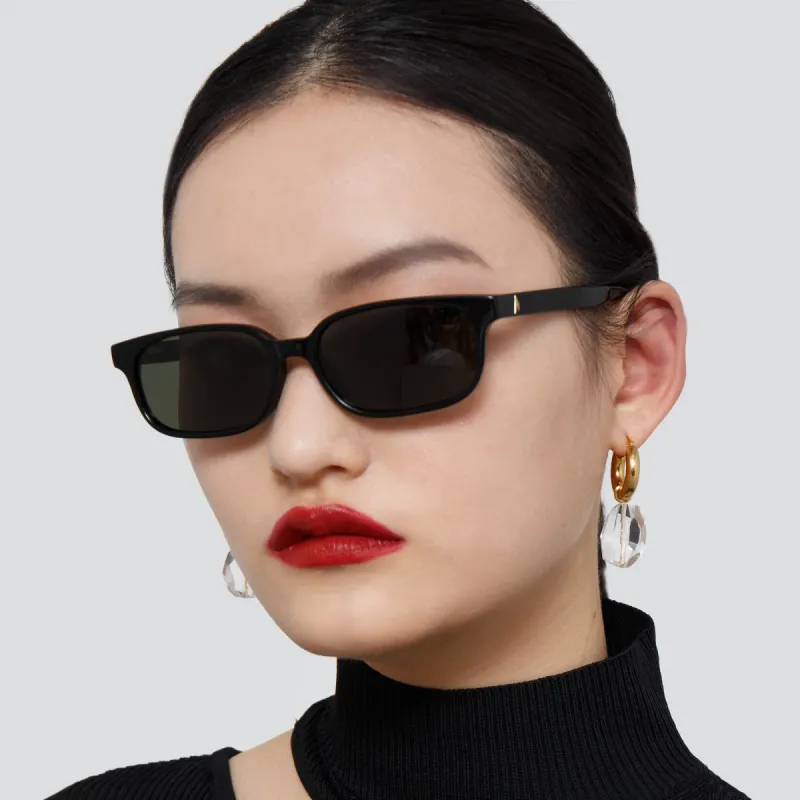 The Attico Gigi Rectangular Sunglasses in Black sold by Linda Farrow