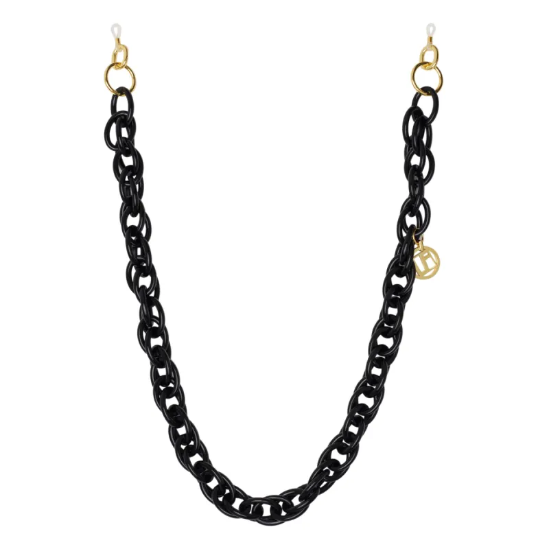 Multi Loop Black Acetate Chain sold by Linda Farrow