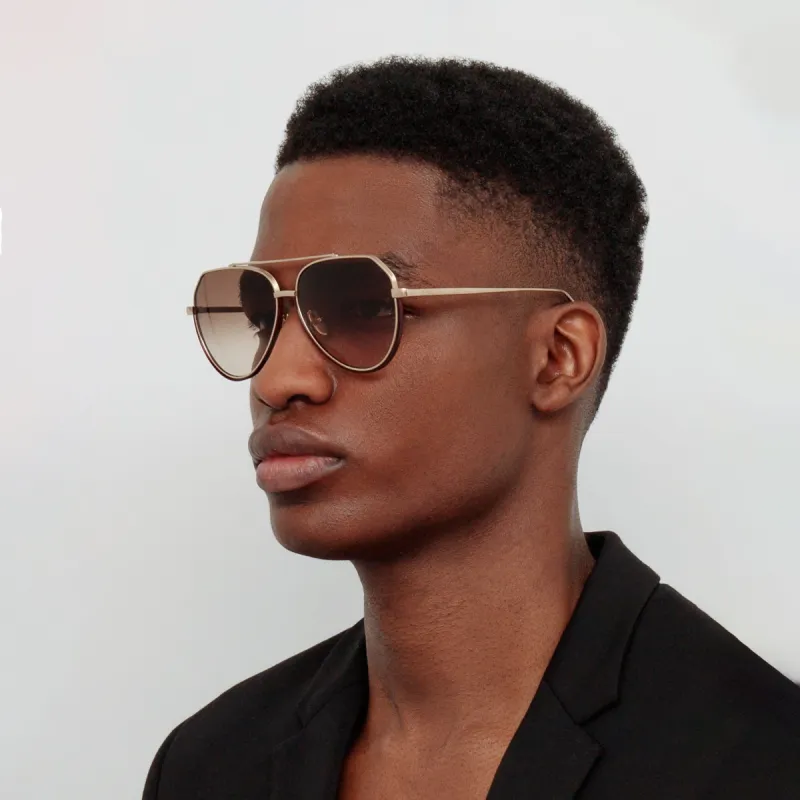 Men's Bayer Aviator Sunglasses in Light Gold sold by Linda Farrow