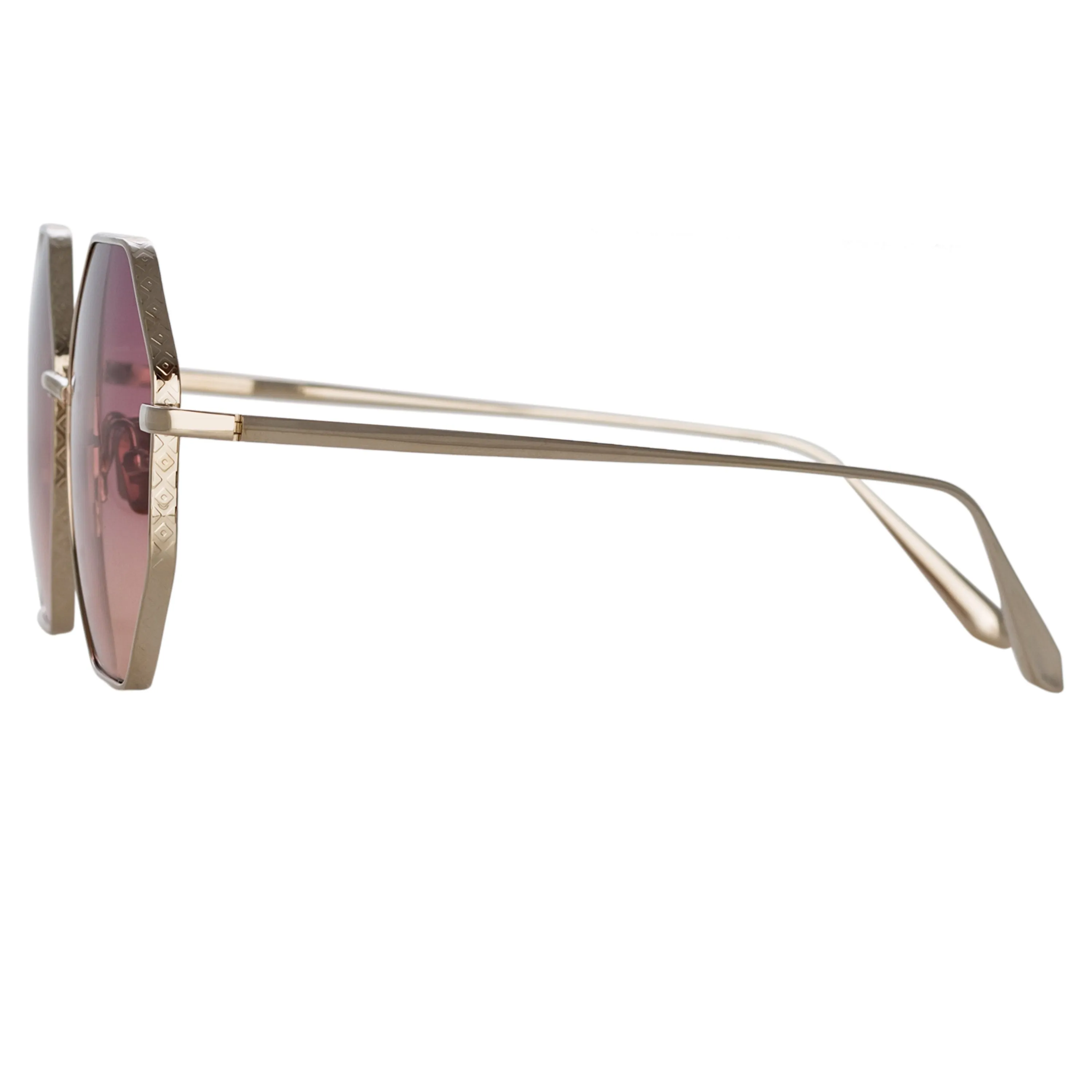 Lianas Hexagon Sunglasses in Light Gold and Wine sold by Linda Farrow product image thumbnail 3