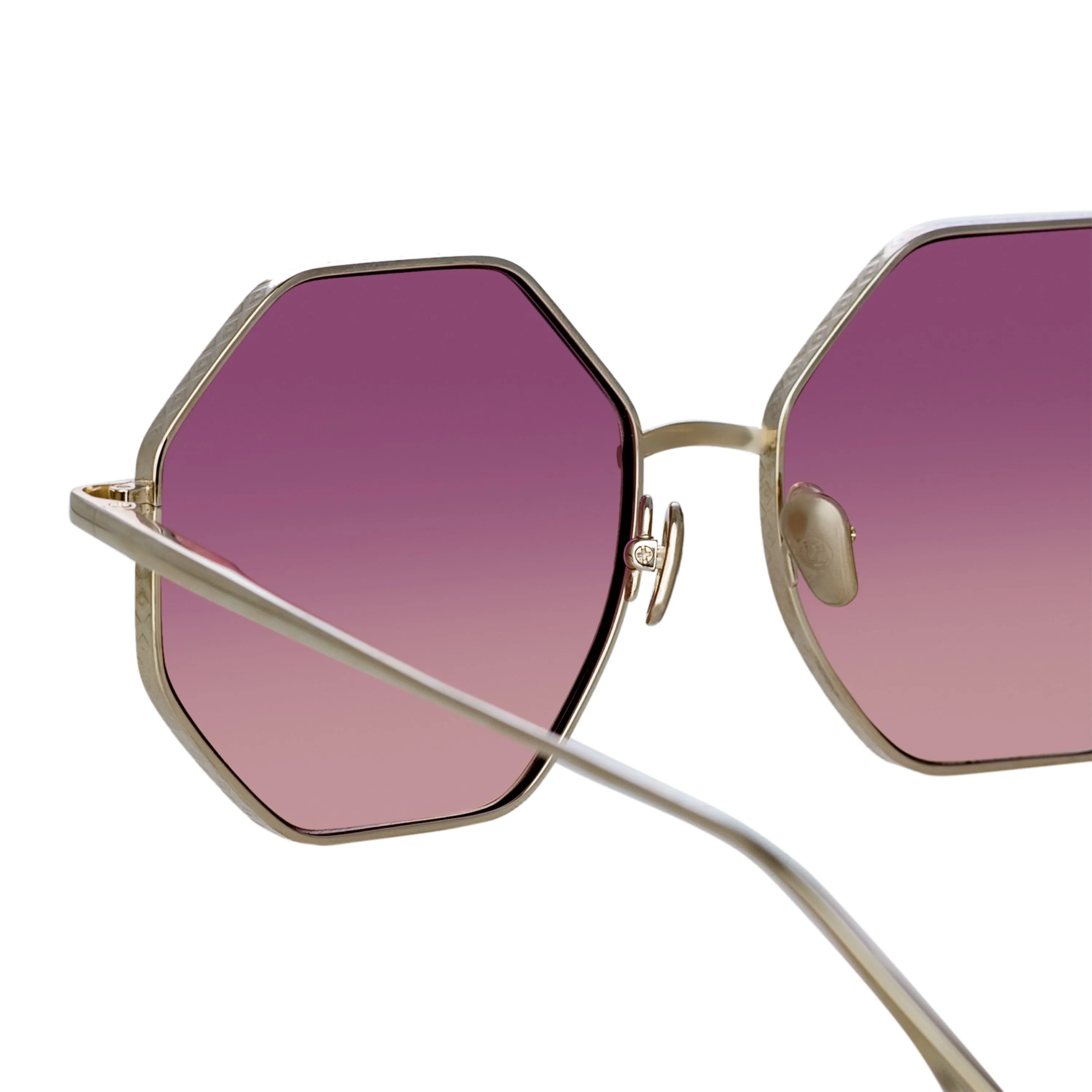 Lianas Hexagon Sunglasses in Light Gold and Wine sold by Linda Farrow product image thumbnail 4