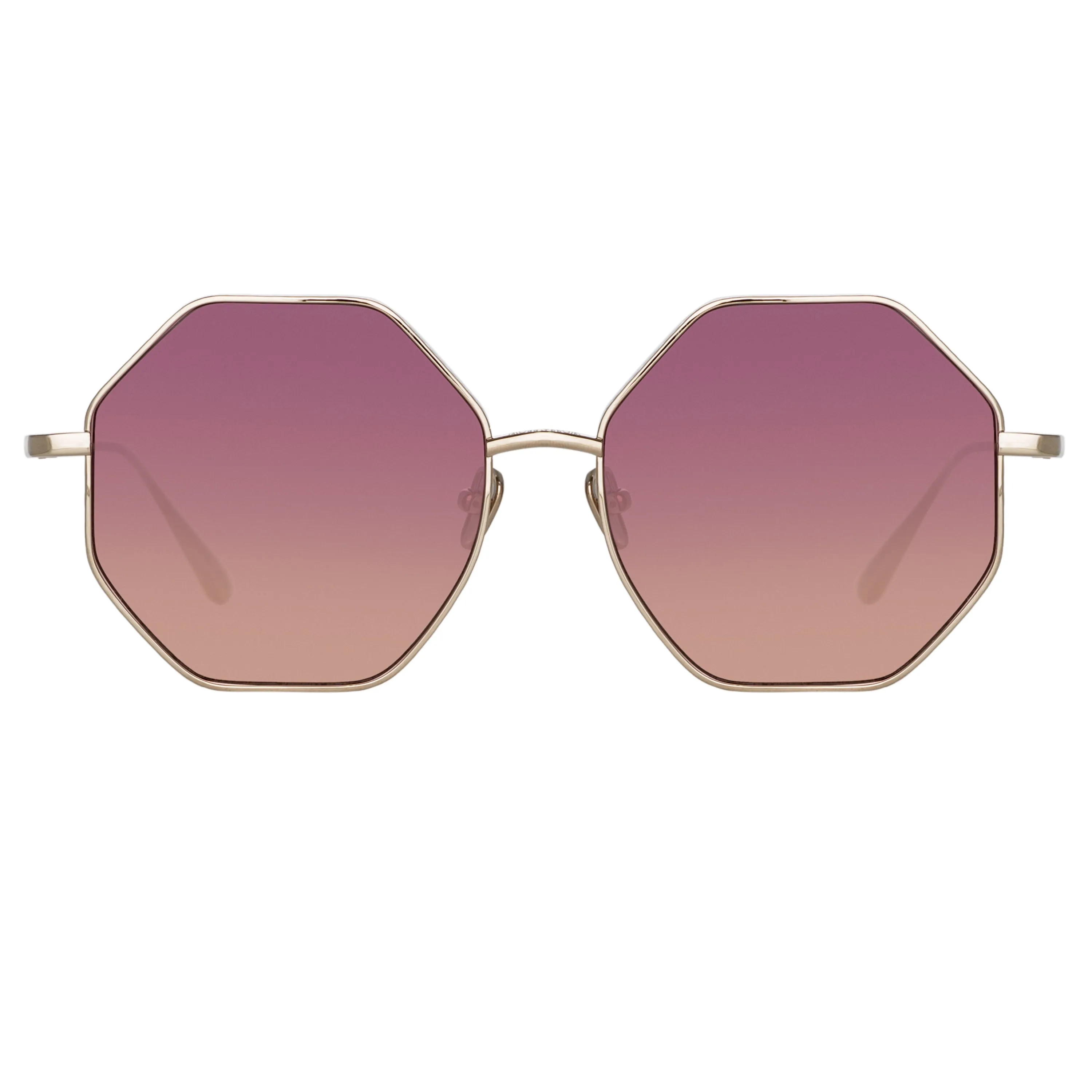 Lianas Hexagon Sunglasses in Light Gold and Wine sold by Linda Farrow product image thumbnail 2